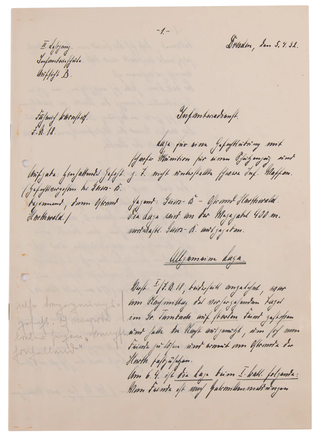 Erwin Rommel Signed and Annotated 1932 Infantry School Training Report