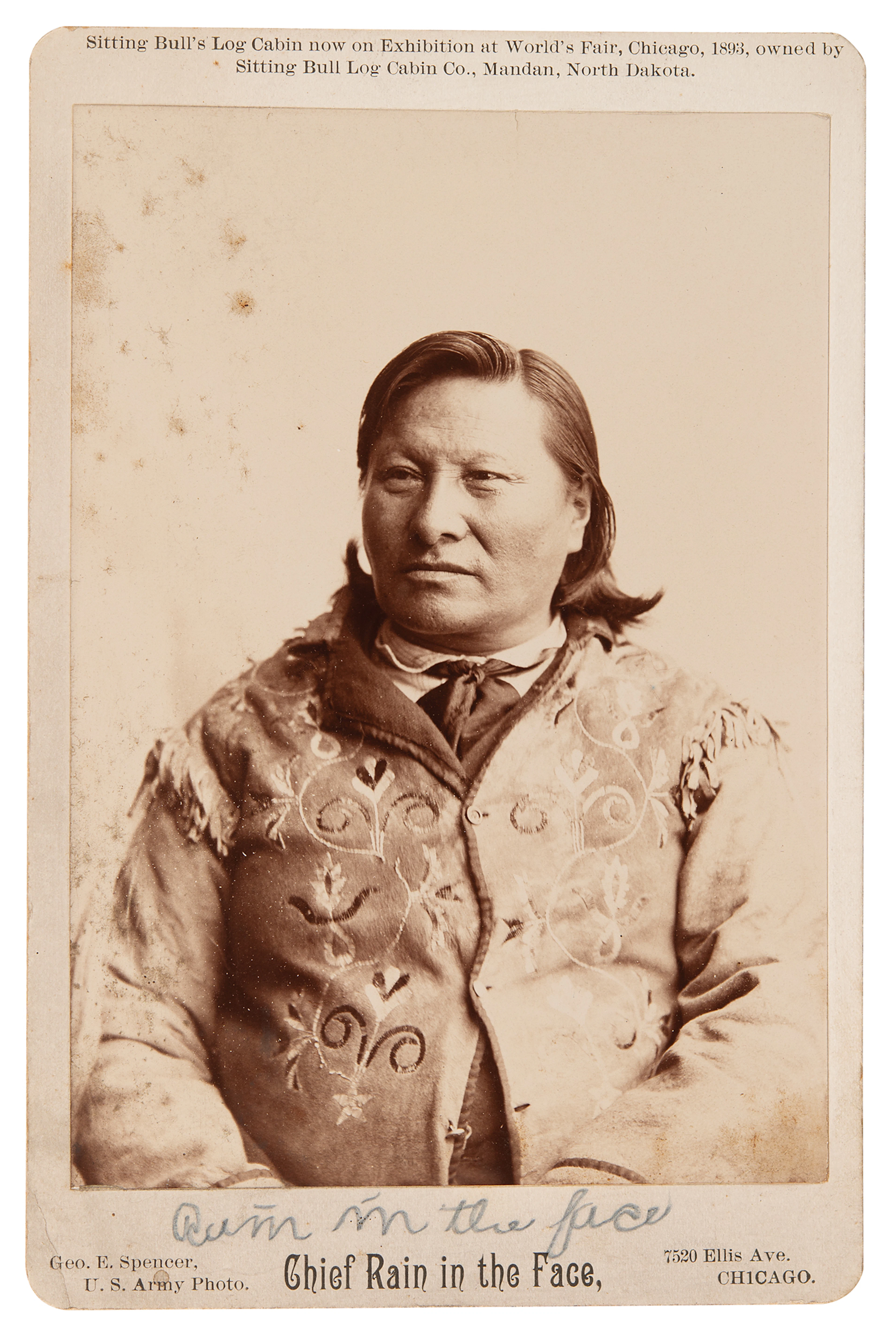 Rain in the Face Scarce Signed Cabinet Photograph - Issued for the