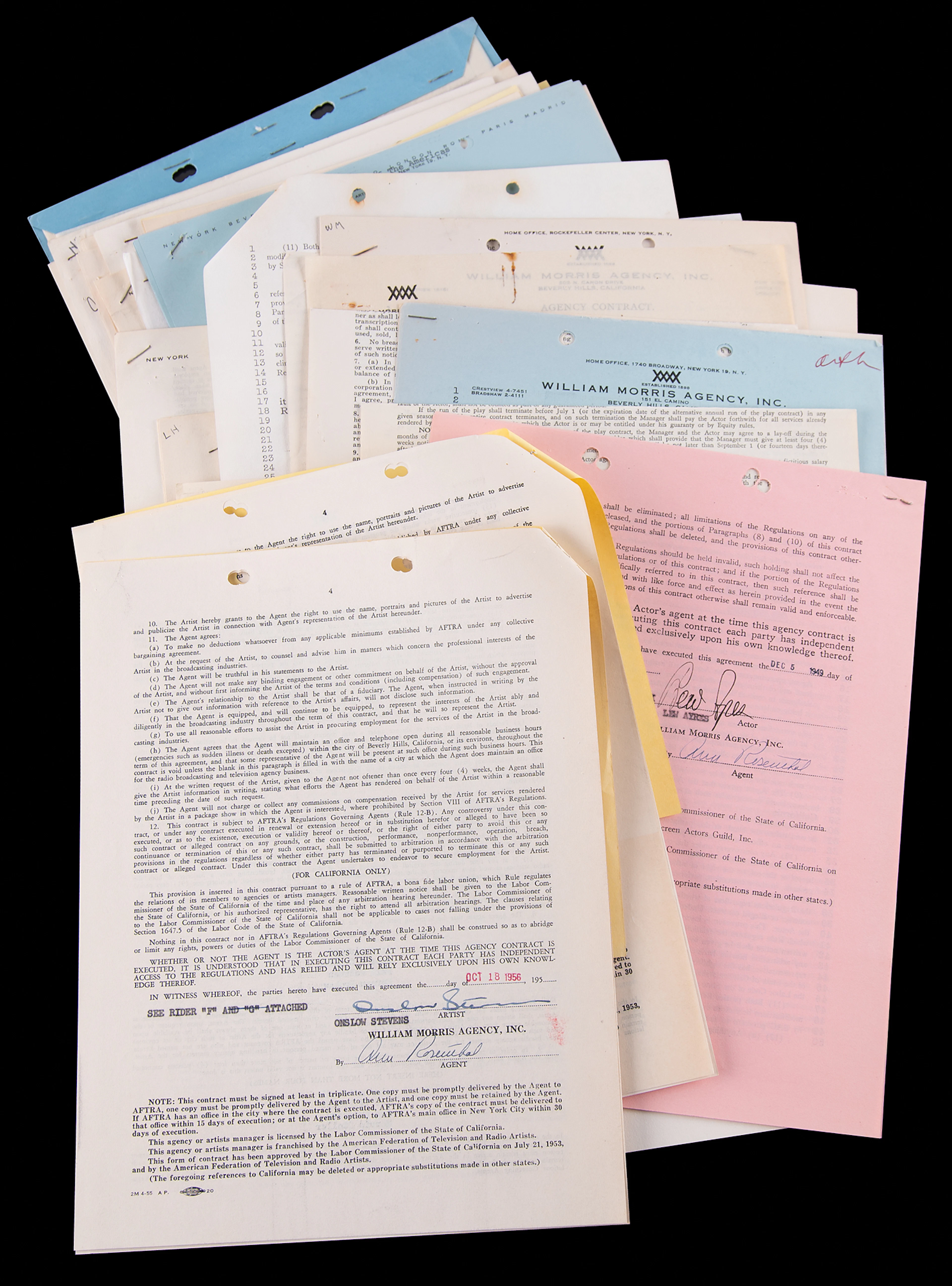 Golden Age Leading Men: (61) Documents Signed by Actors, with Edward