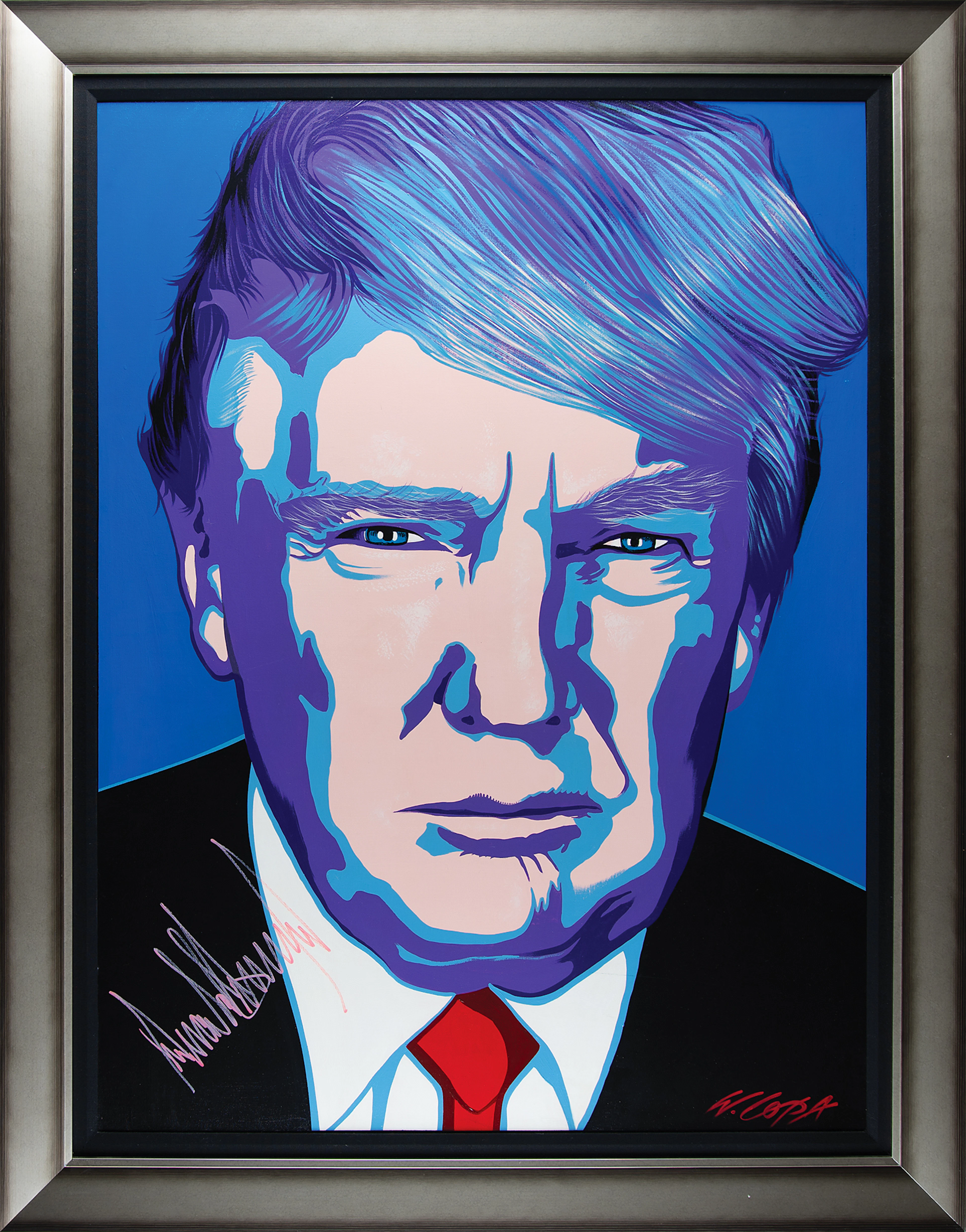 Donald Trump Signed Oversized Hand-Embellished Giclée Print Portrait