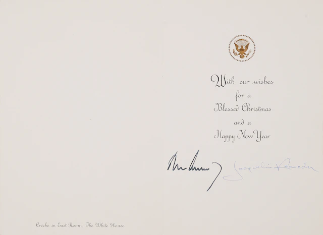 John and Jacqueline Kennedy Signed 1963 White House Christmas Card