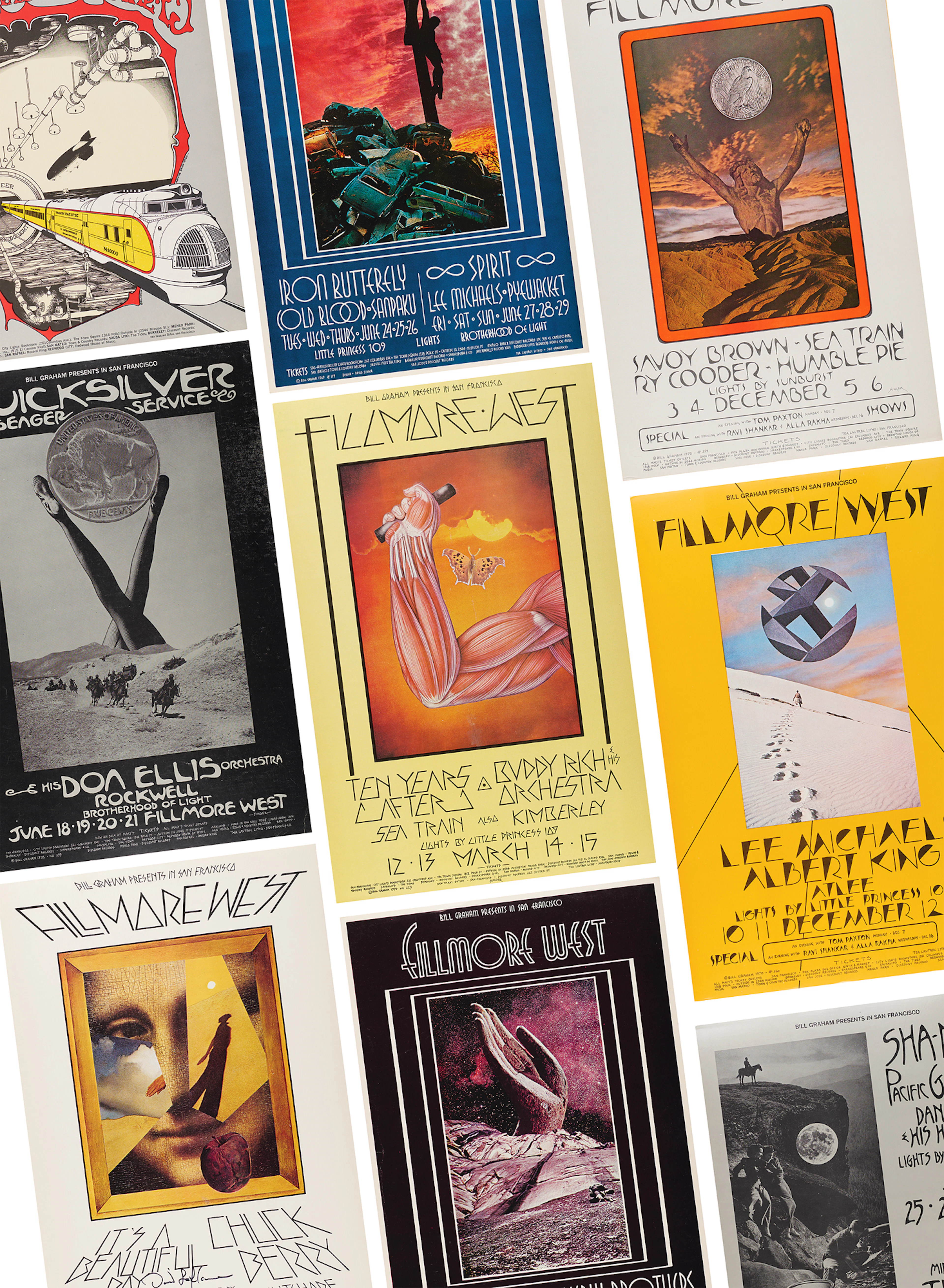Fillmore West: (10) Bill Graham Concert Posters, with Santana, Jeff