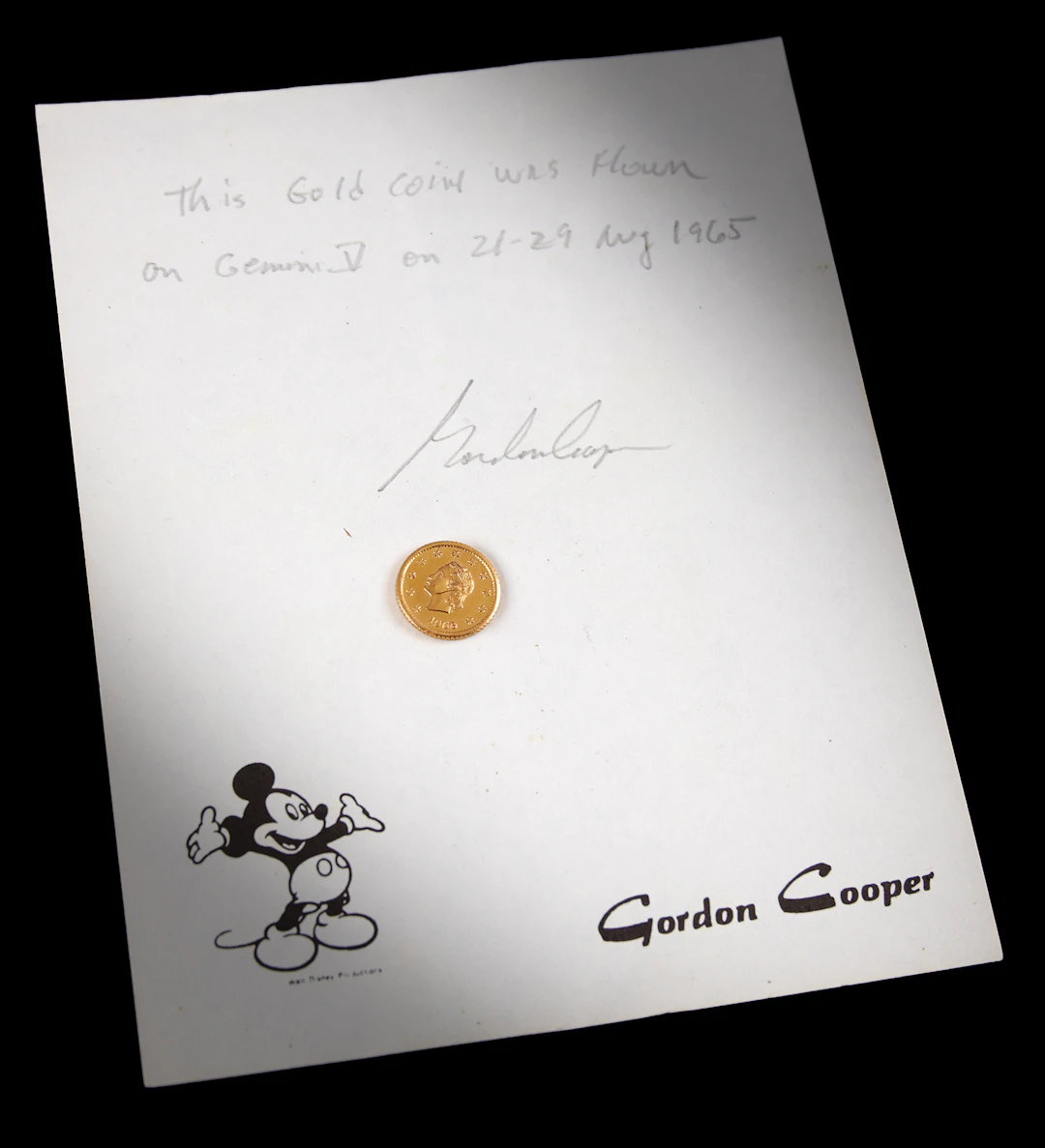 Gemini 5 Flown 'One Celeston' Gold Coin - From the Personal Collection