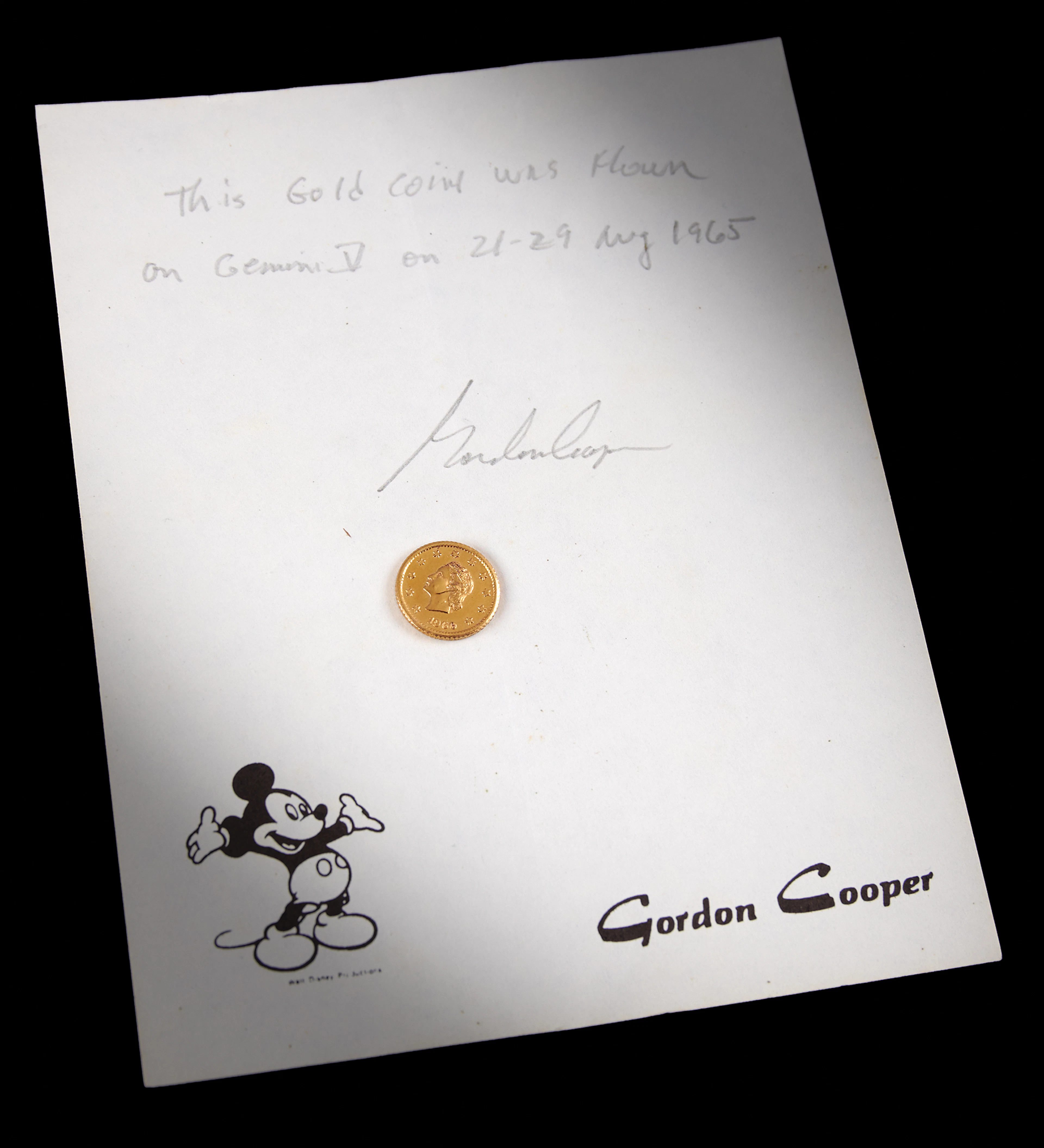 Gemini 5 Flown 'One Celeston' Gold Coin - From the Personal Collection