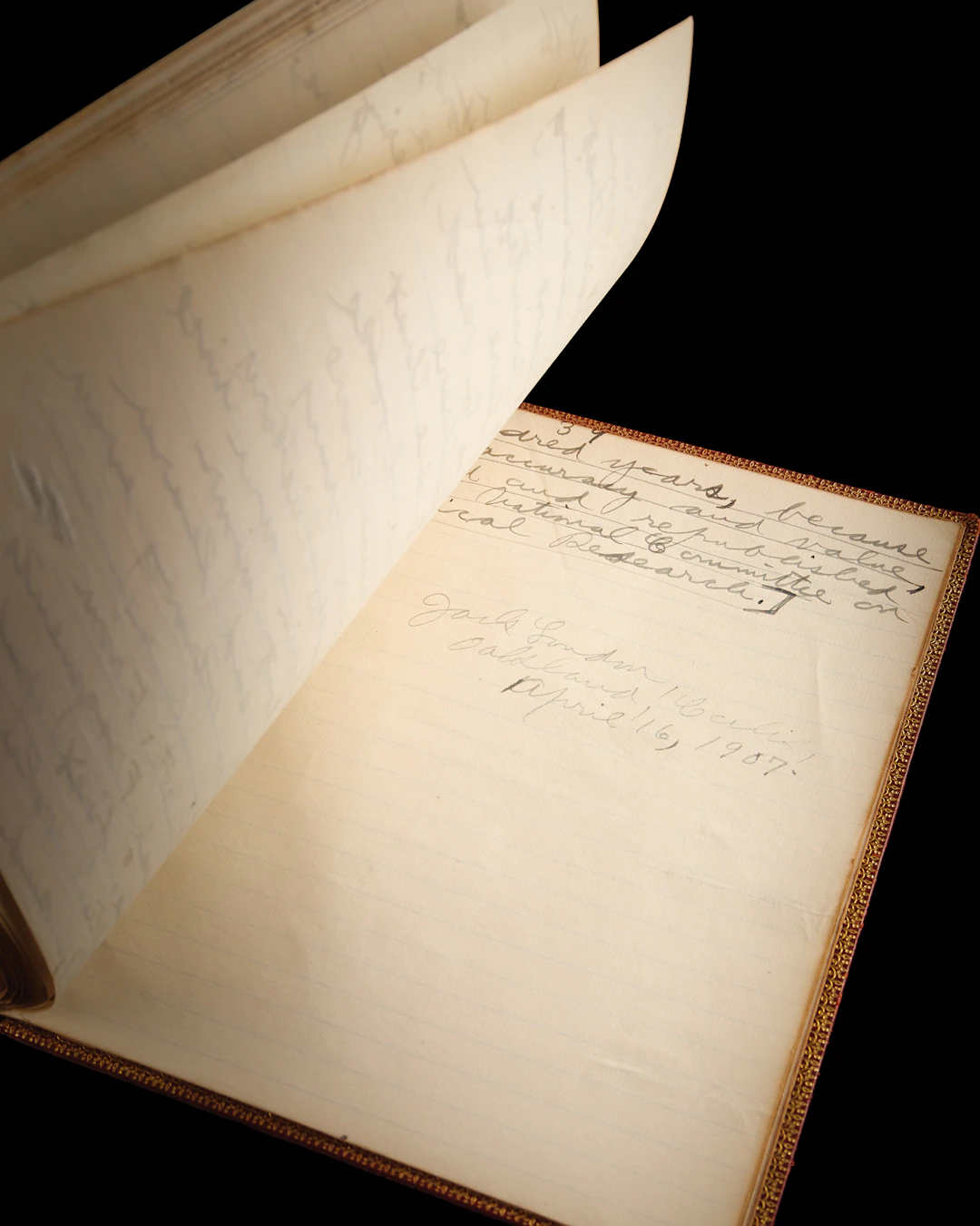 Jack London Autograph Draft Manuscript Signed for A Curious Fragment: