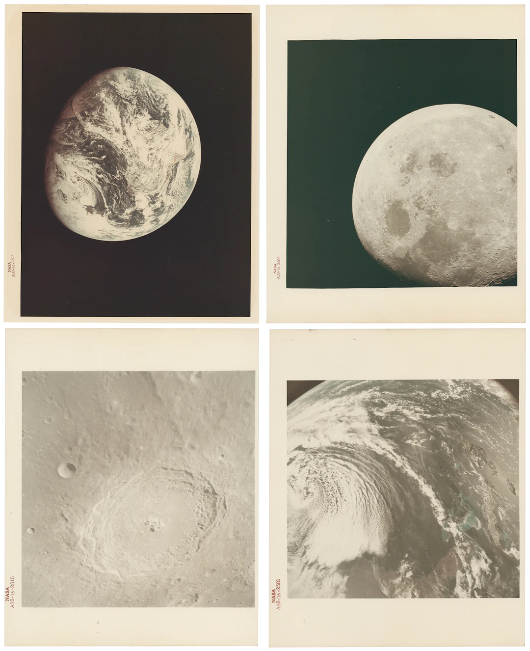 Apollo 8 (4) Original Red-Numbered NASA Photographs