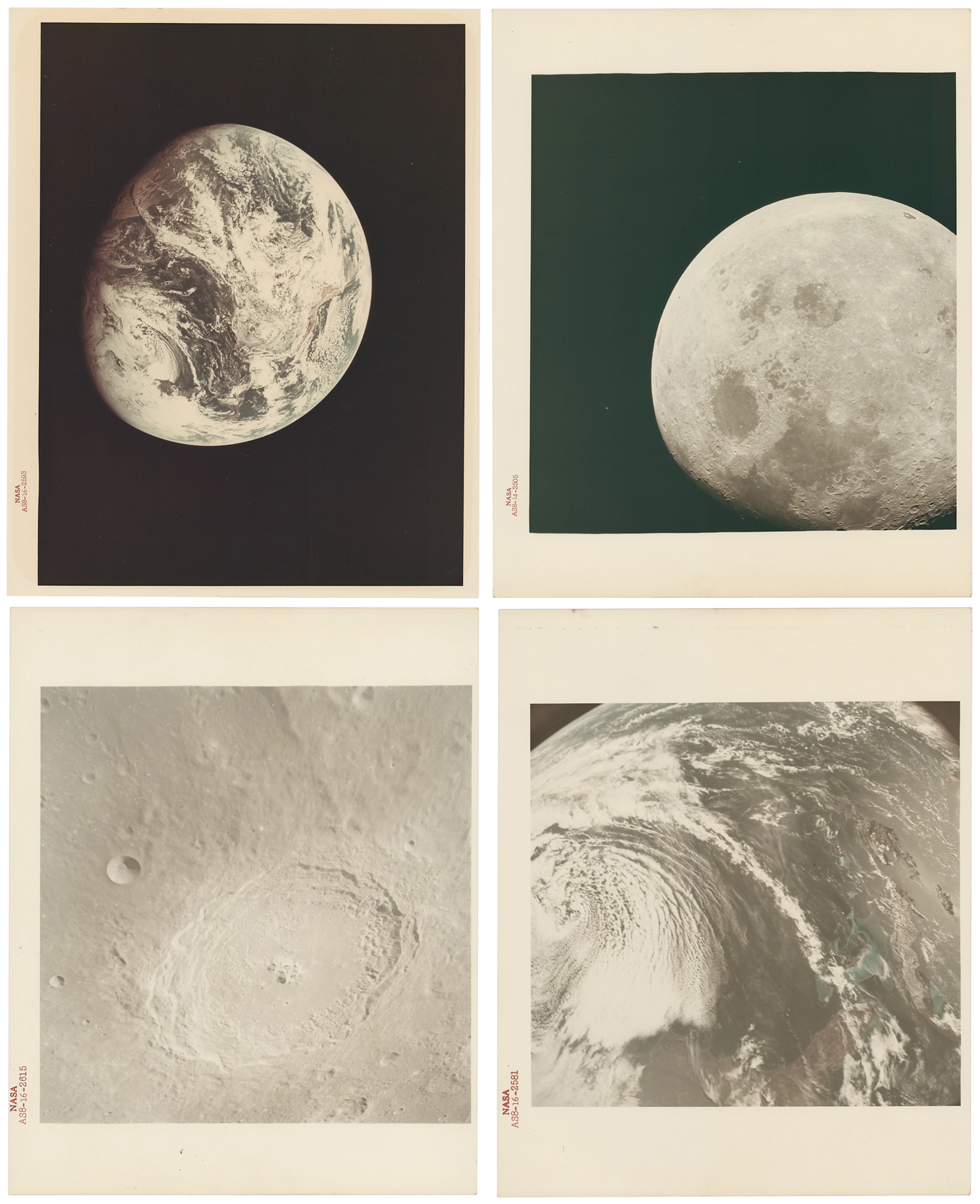 Apollo 8 (4) Original Red-Numbered NASA Photographs