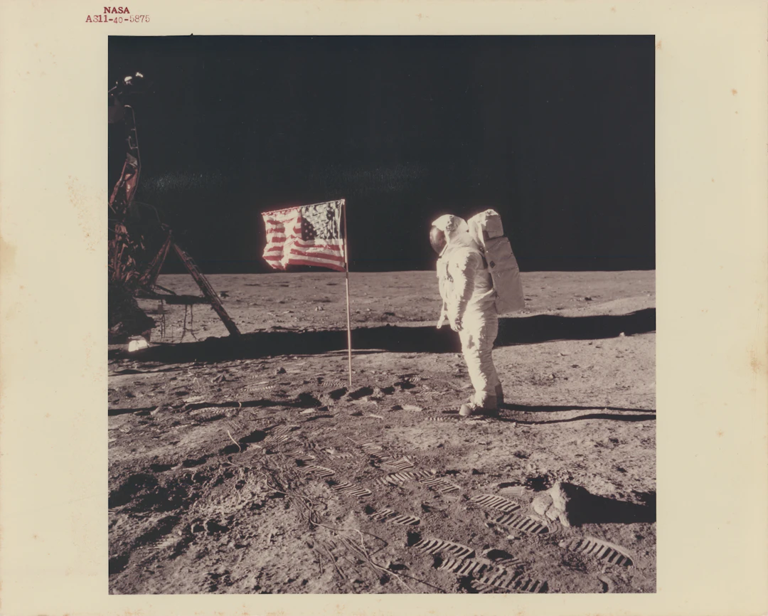 Buzz Aldrin Original Red-Numbered NASA Photograph (AS11-40-5875)