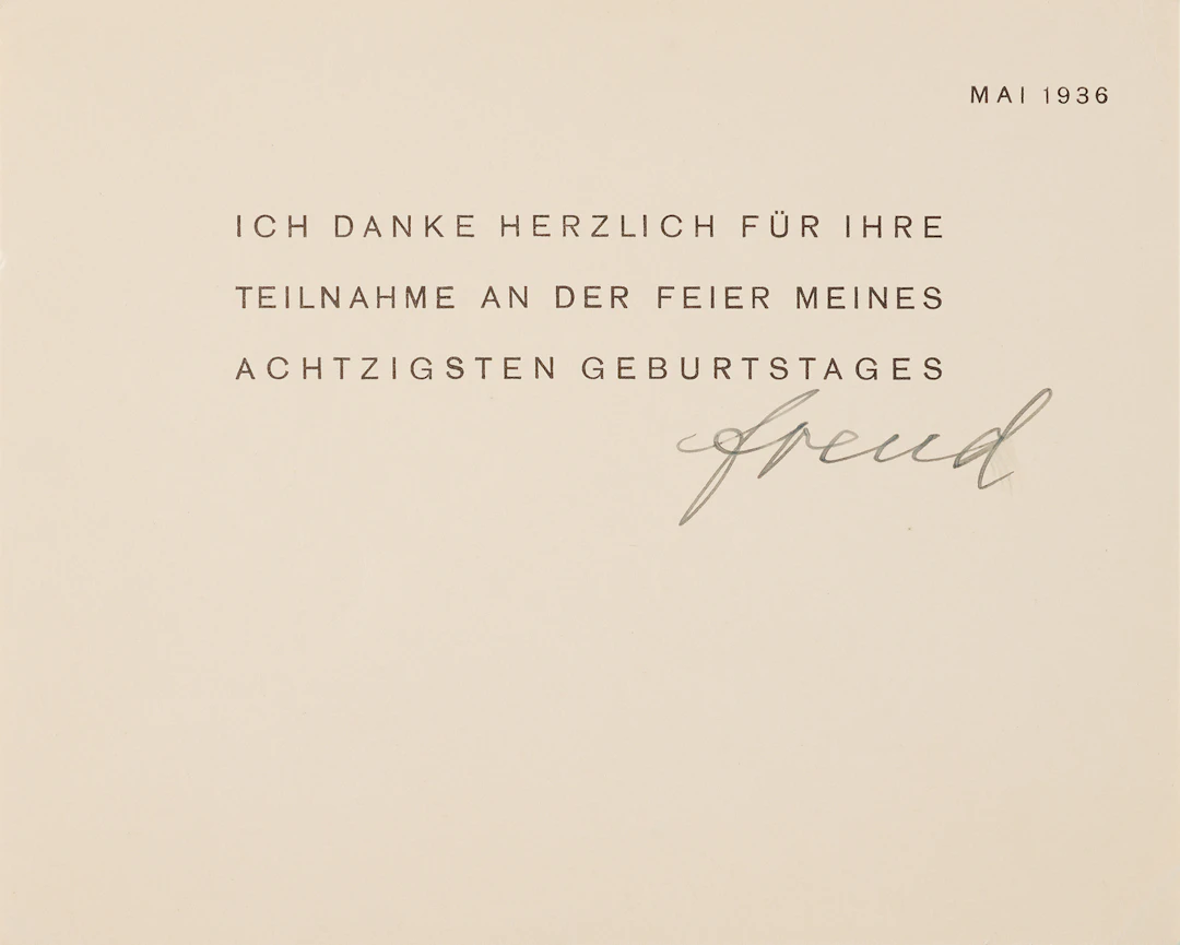 Sigmund Freud Signed Thank-You Card