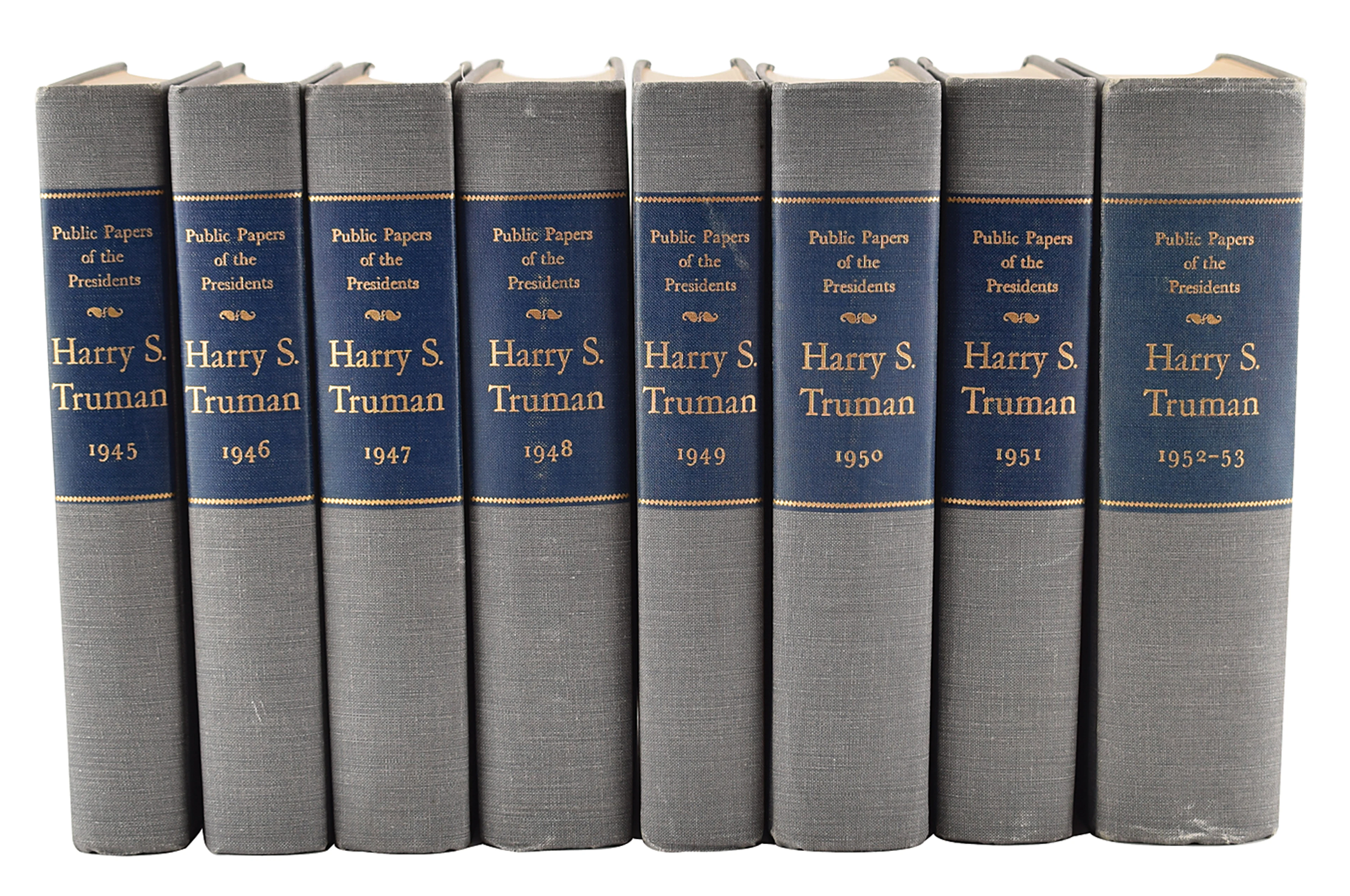 Harry S. Truman Signed Set of (8) Books: 'Public Papers' in Eight Volumes