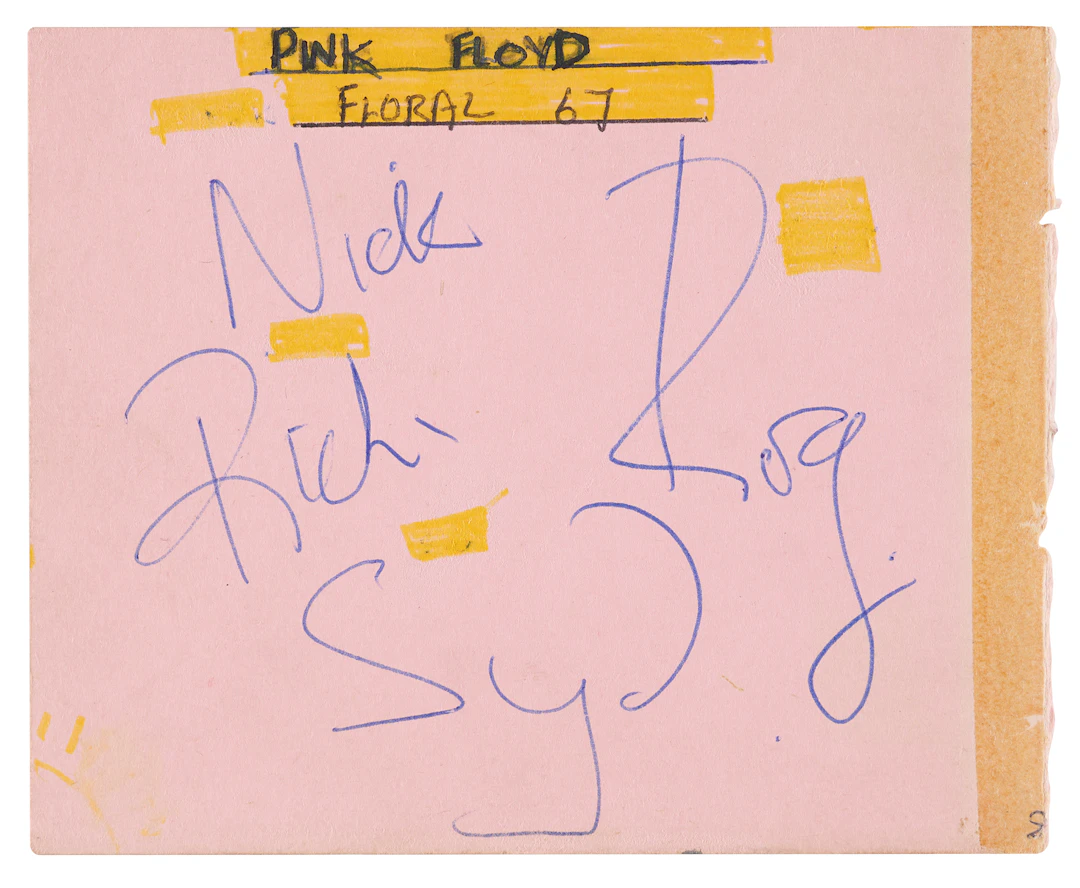 Pink Floyd Original Lineup Signatures with Syd Barrett - Obtained