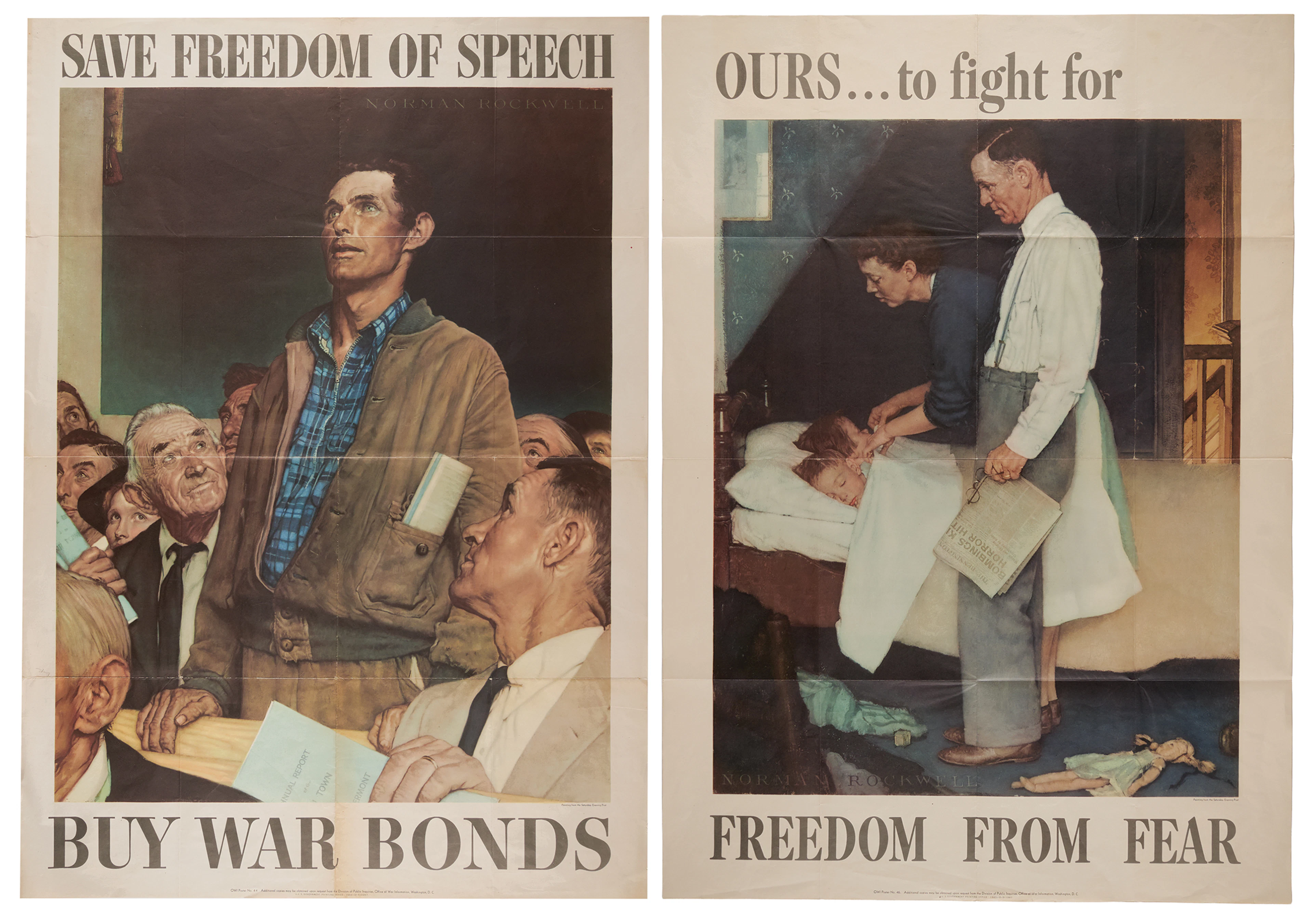 Norman Rockwell (2) ‘Four Freedoms’ WWII Posters: Freedom of Speech