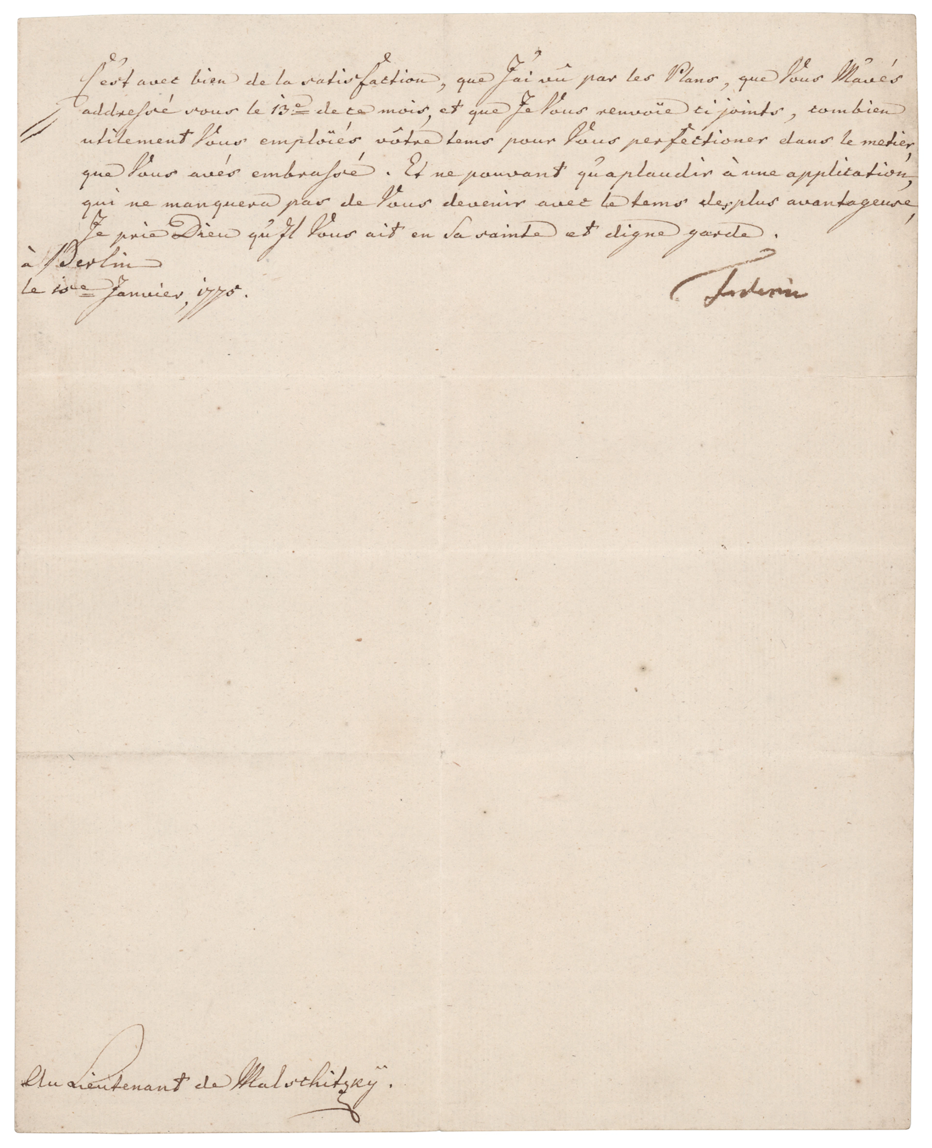 Frederick the Great Letter Signed