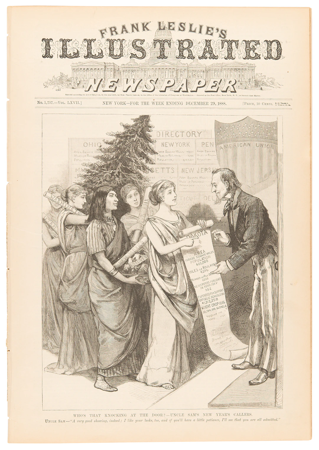 Rain in the Face: Frank Leslie's Illustrated Newspaper from December 29, 1888