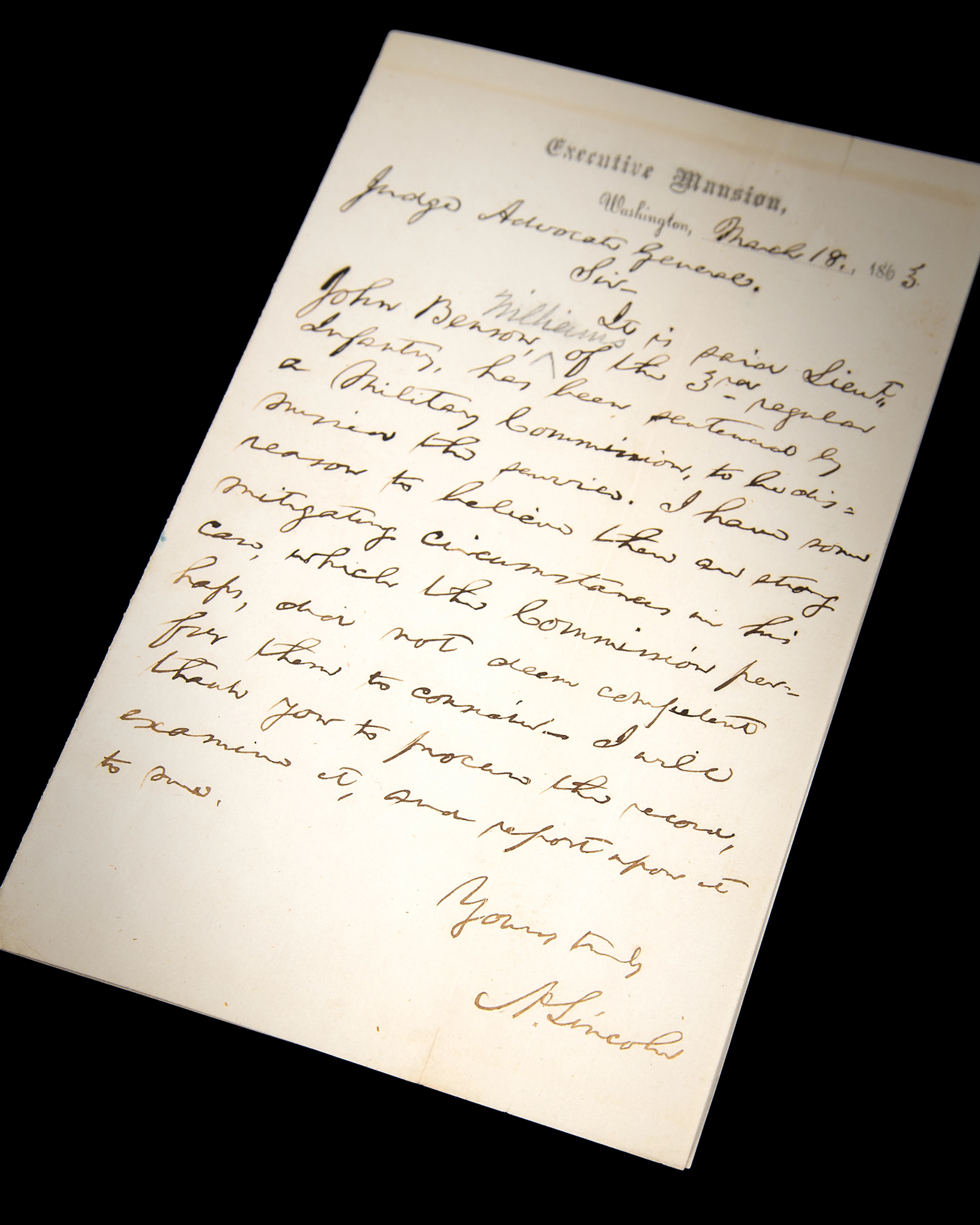 Abraham Lincoln Civil War Autograph Letter Signed, Ordering the Review