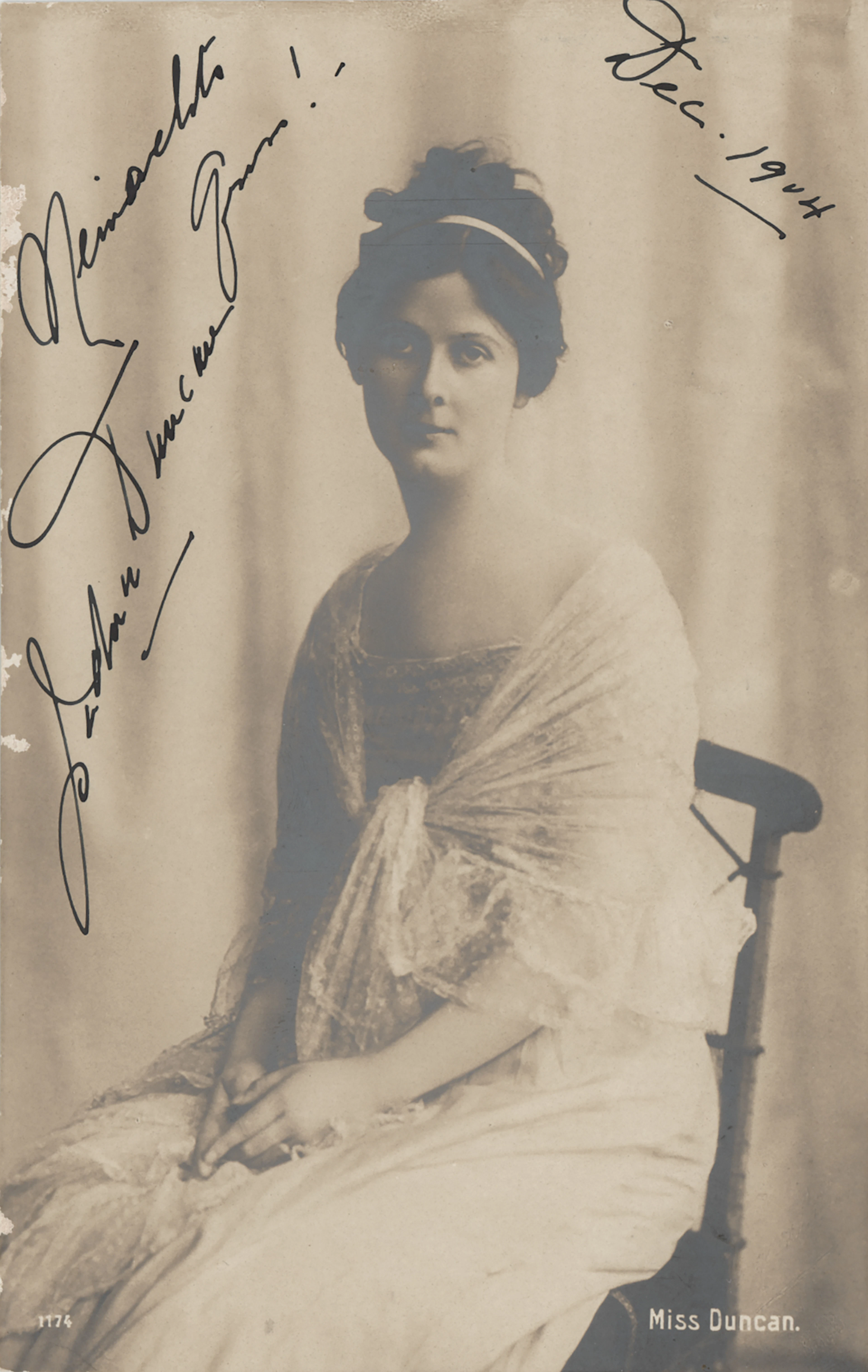 Isadora Duncan Signed Photograph