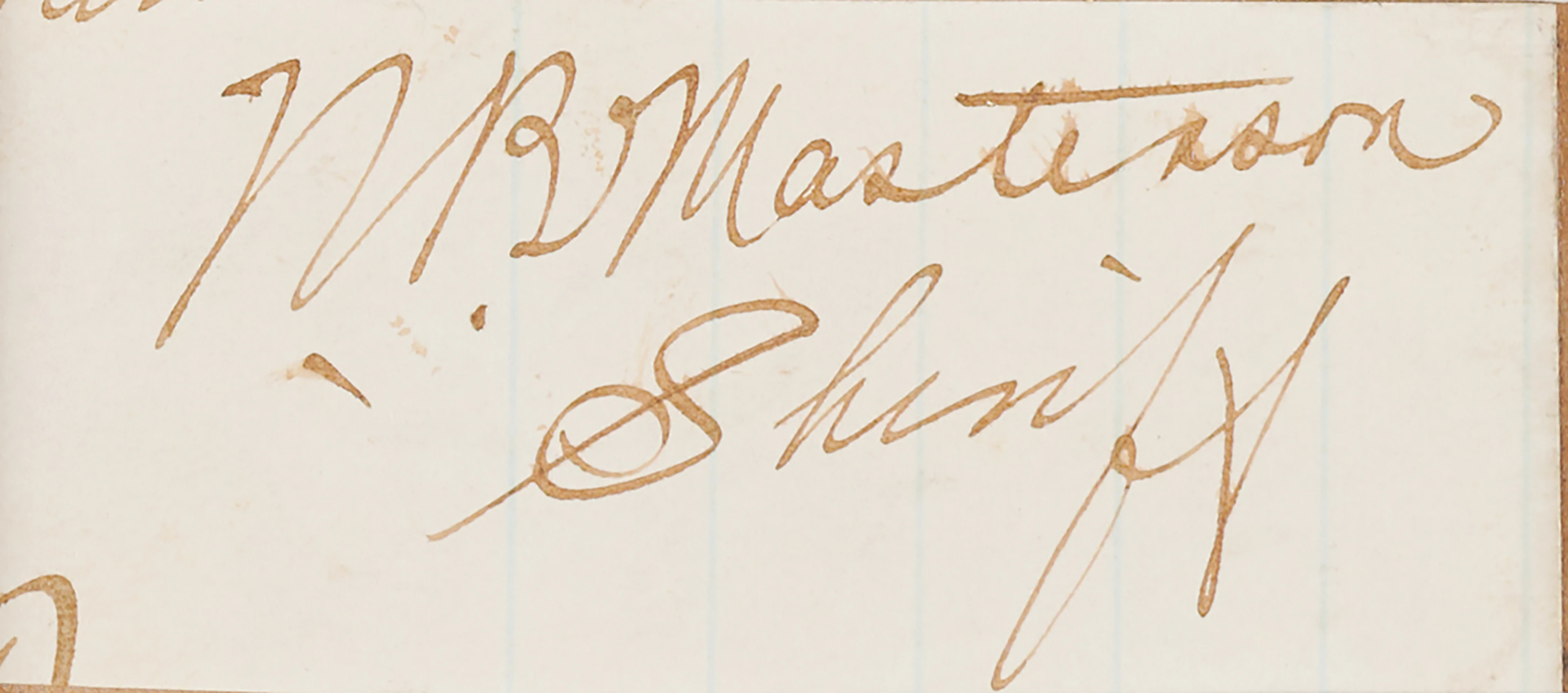 Bat Masterson Signature - Rare Autograph of the Dodge City Icon