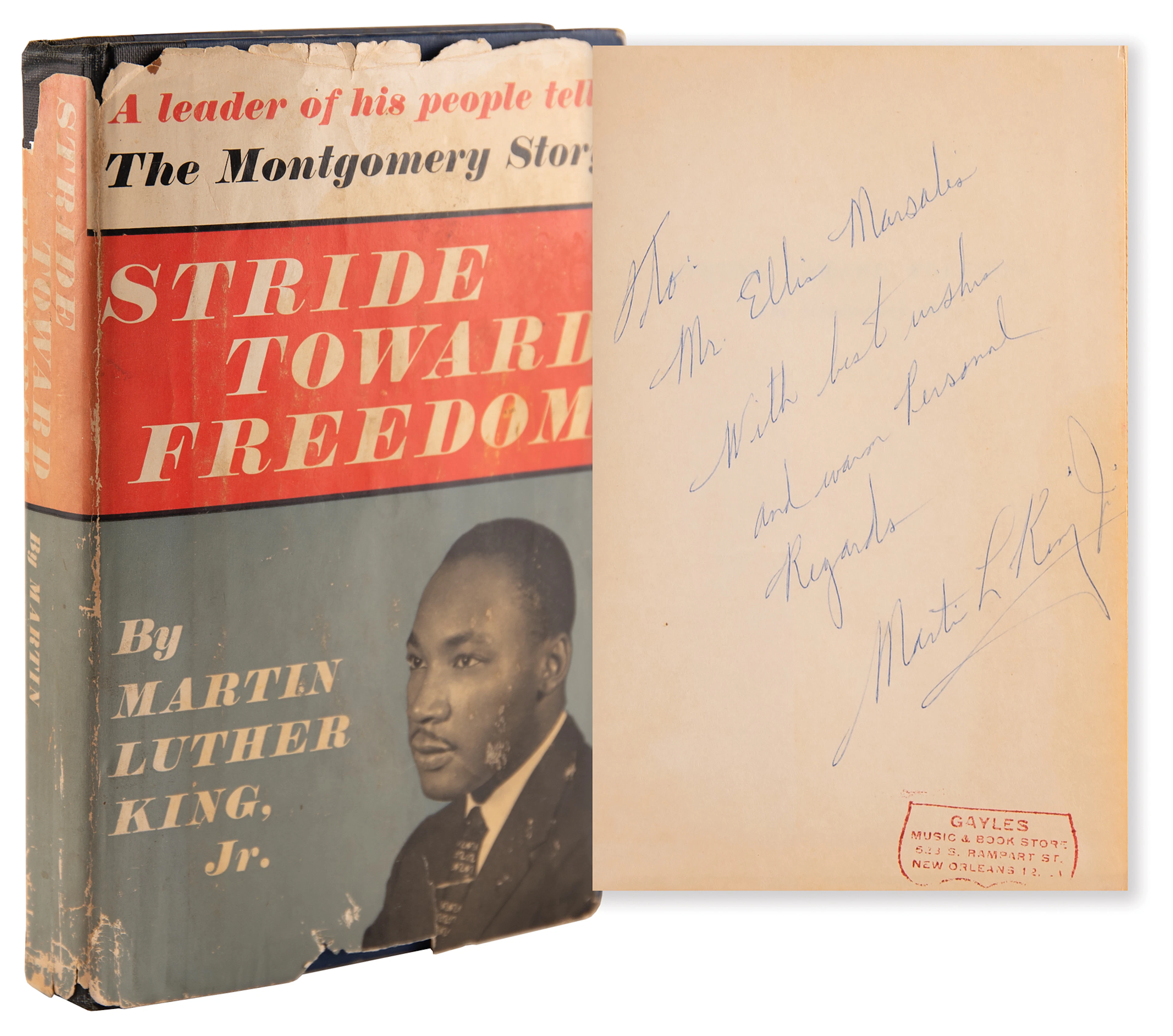 Martin Luther King, Jr. Signed Book - Stride Toward Freedom - Presented