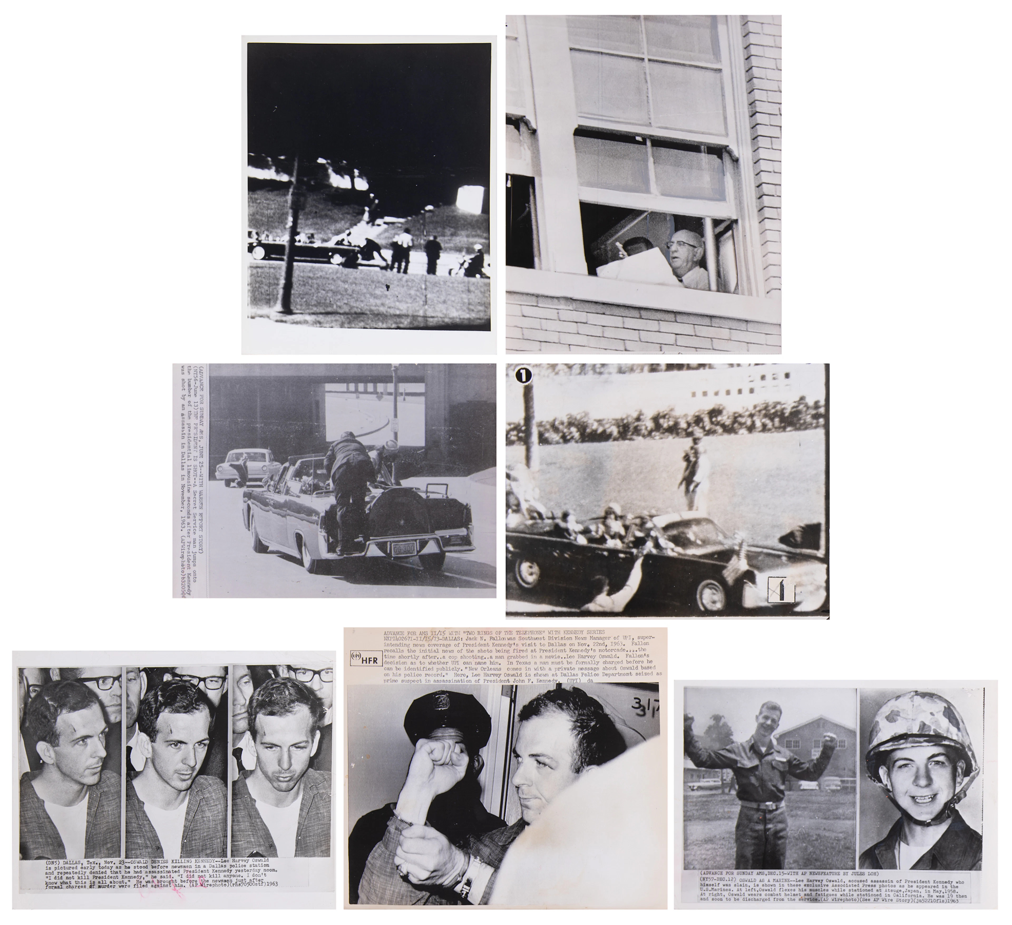 Kennedy Assassination: (7) Wirephotos of the Motorcade, Lee Harvey