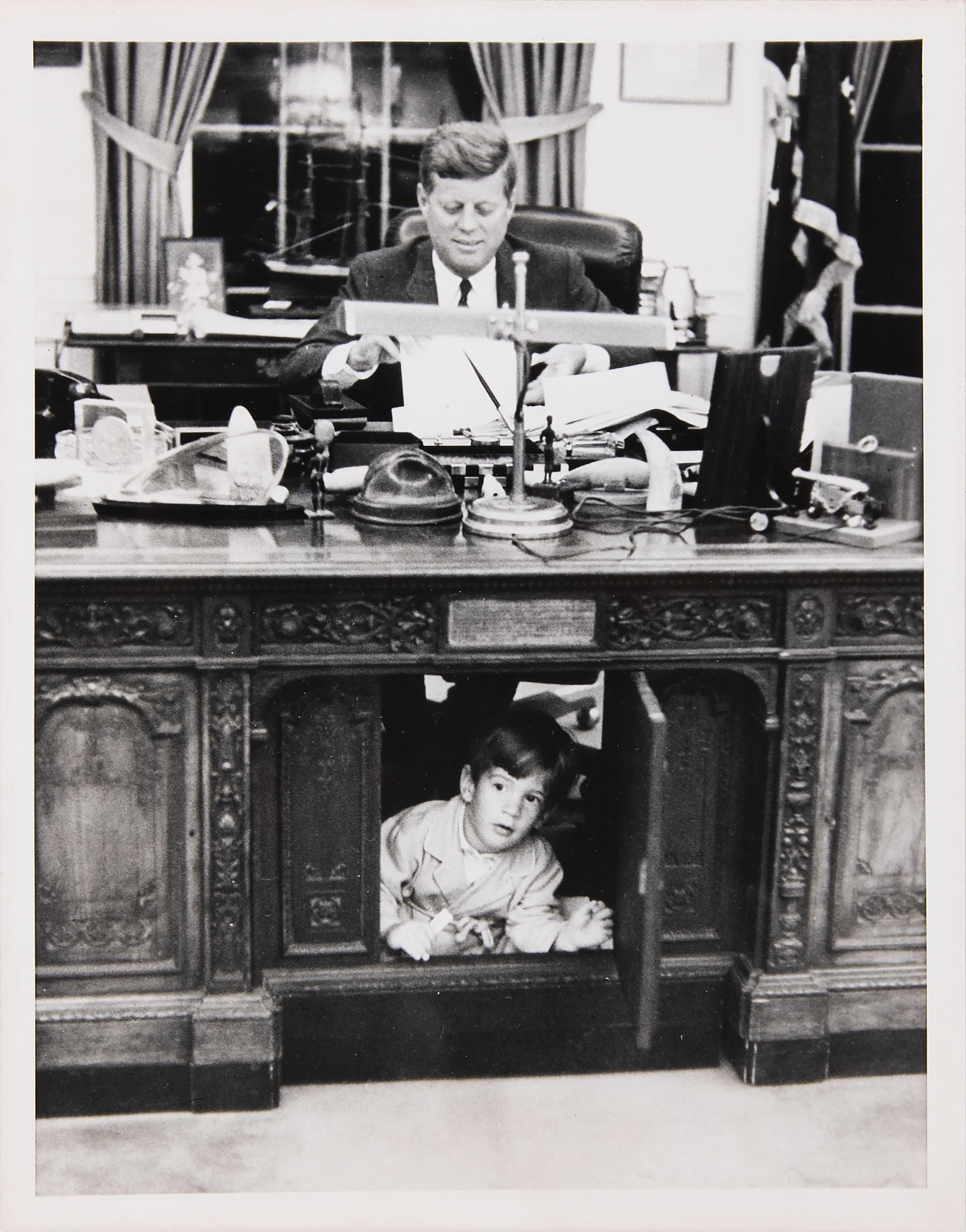 John F. Kennedy and John F. Kennedy, Jr. Original Press Photograph