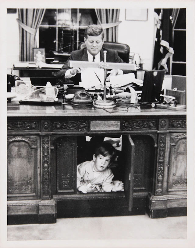 John F. Kennedy and John F. Kennedy, Jr. Original Press Photograph