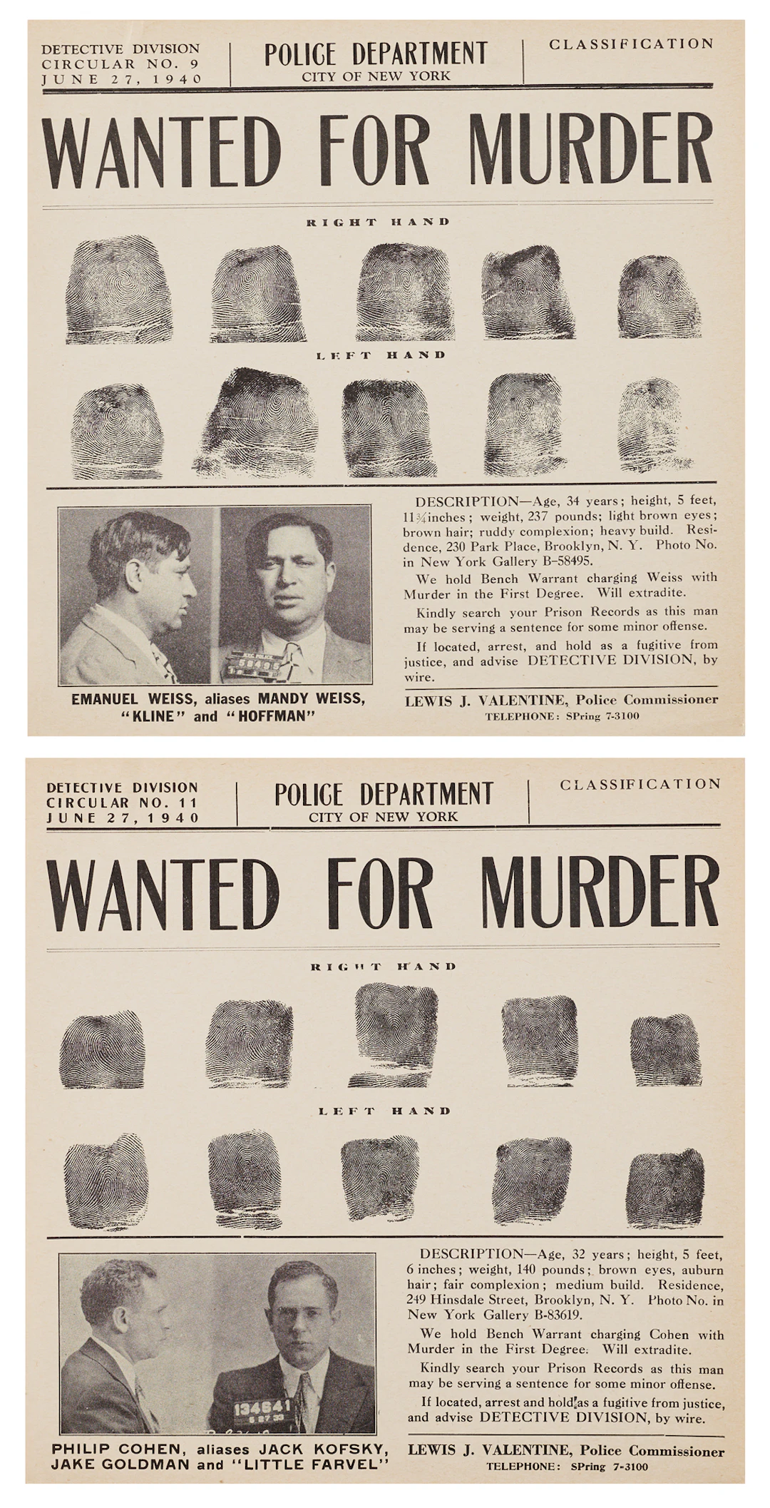 Murder, Inc.: Emmanuel ‘Mendy’ Weiss and Philip ‘Little Farvel’ Cohen