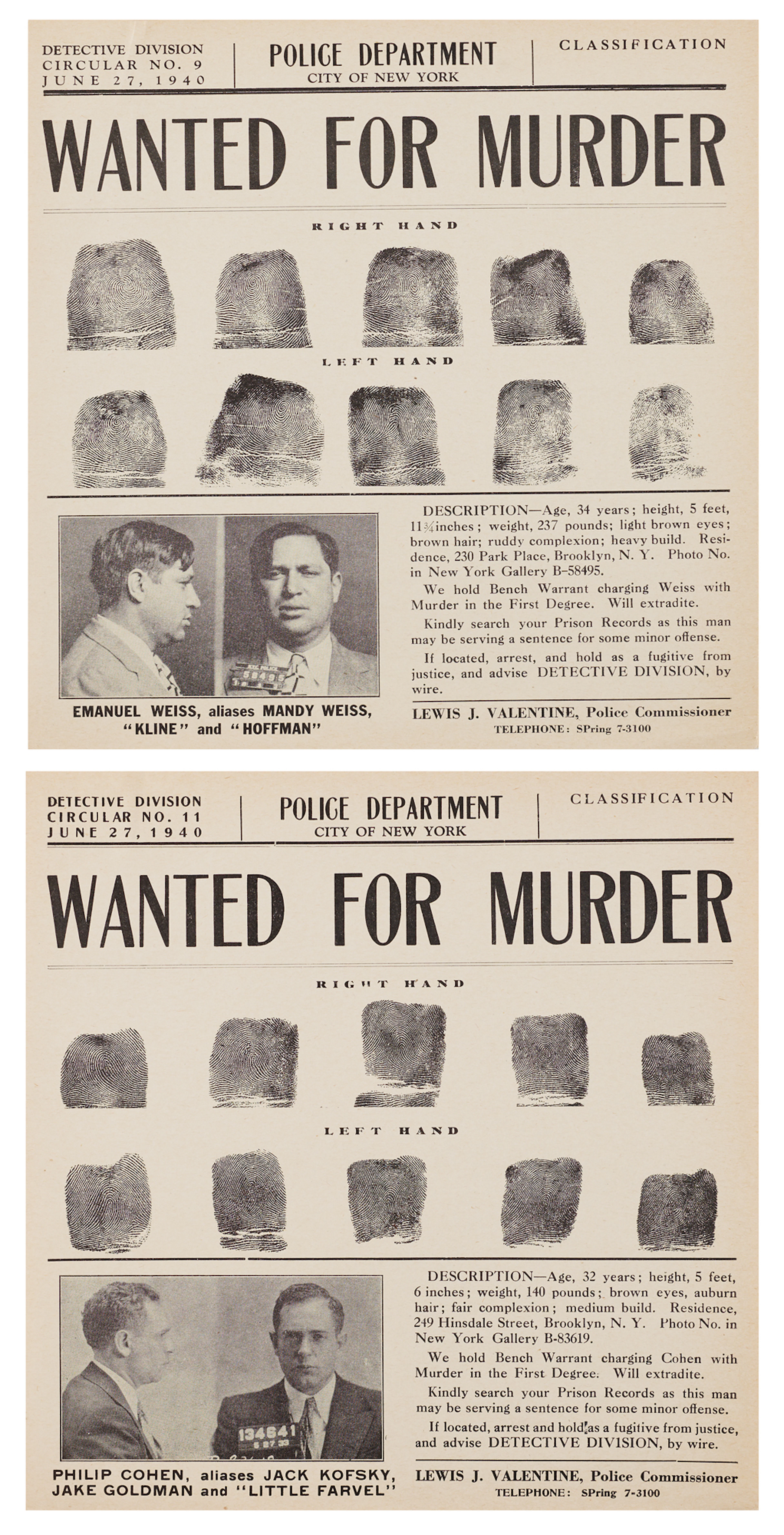 Murder, Inc.: Emmanuel ‘Mendy’ Weiss and Philip ‘Little Farvel’ Cohen