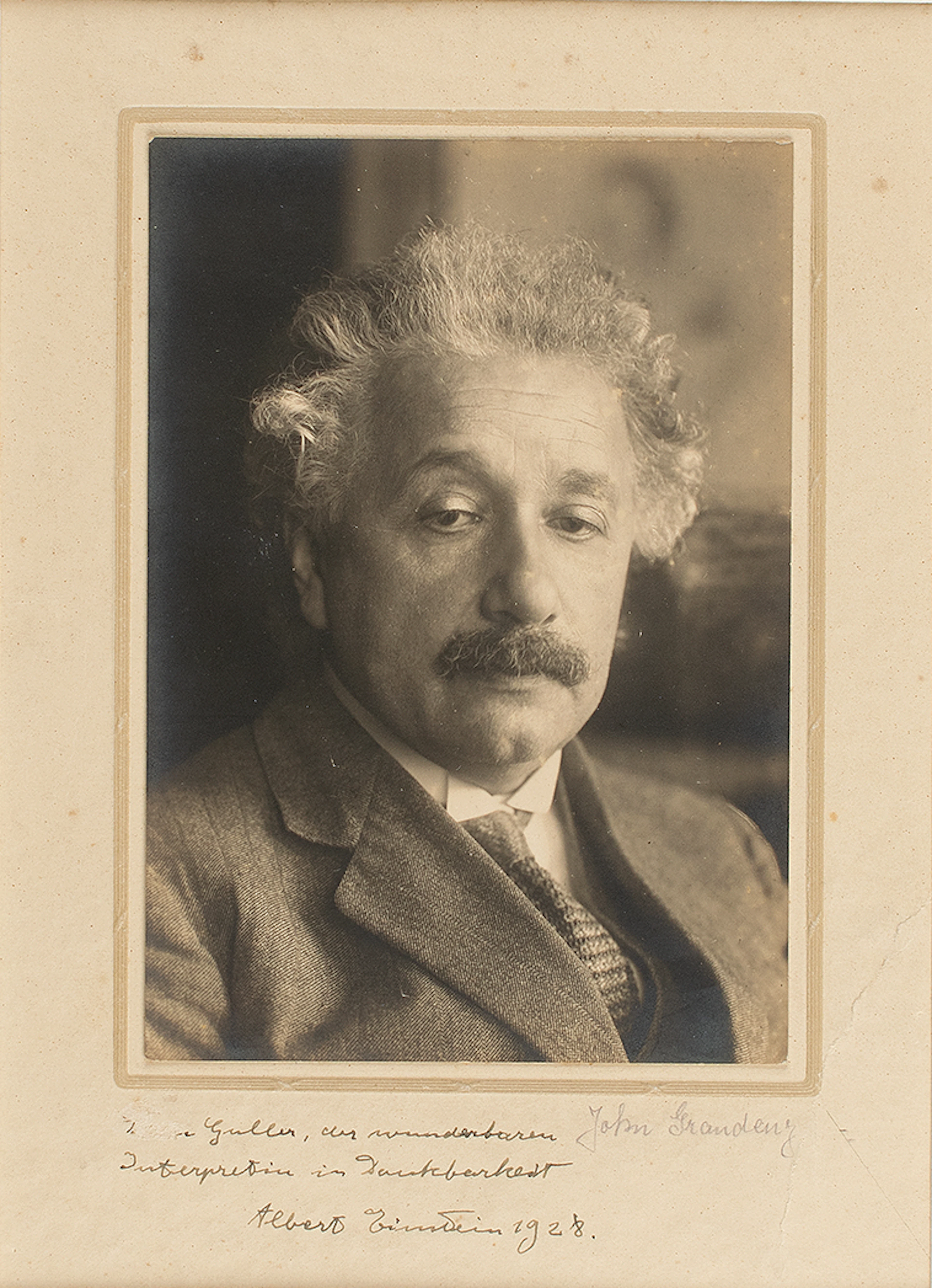Albert Einstein Signed Photograph, Presented to Classical Pianist Youra Guller