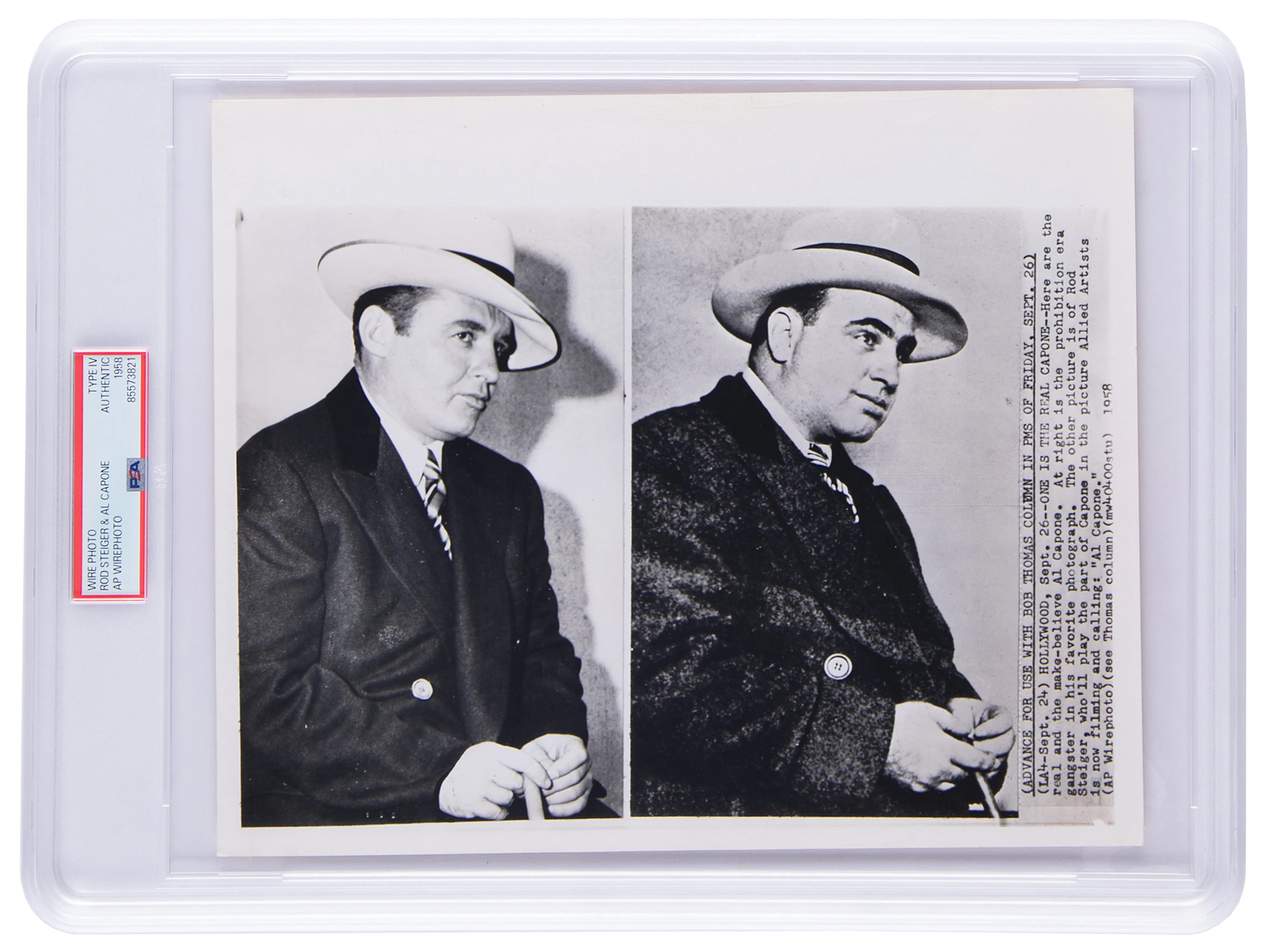 Al Capone and Rod Steiger Original Photograph - PSA Type IV