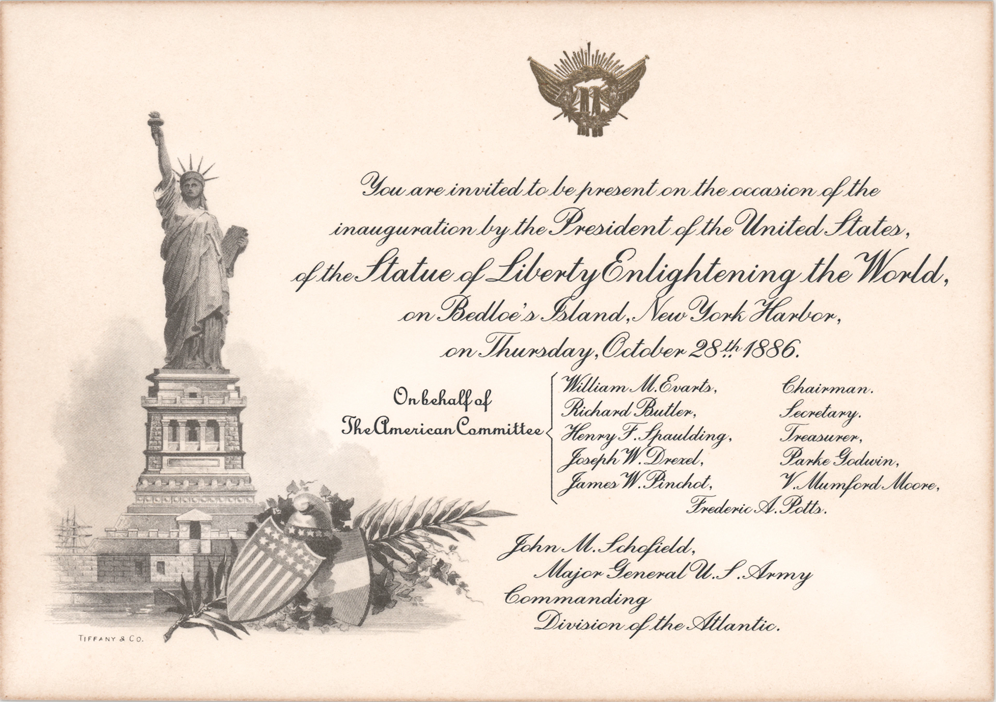 Statue of Liberty Inauguration Invitation by Tiffany & Co.