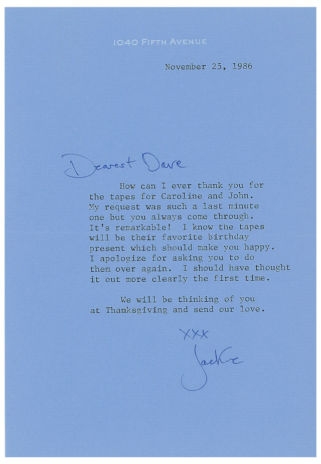 Jacqueline Kennedy Typed Letter Signed