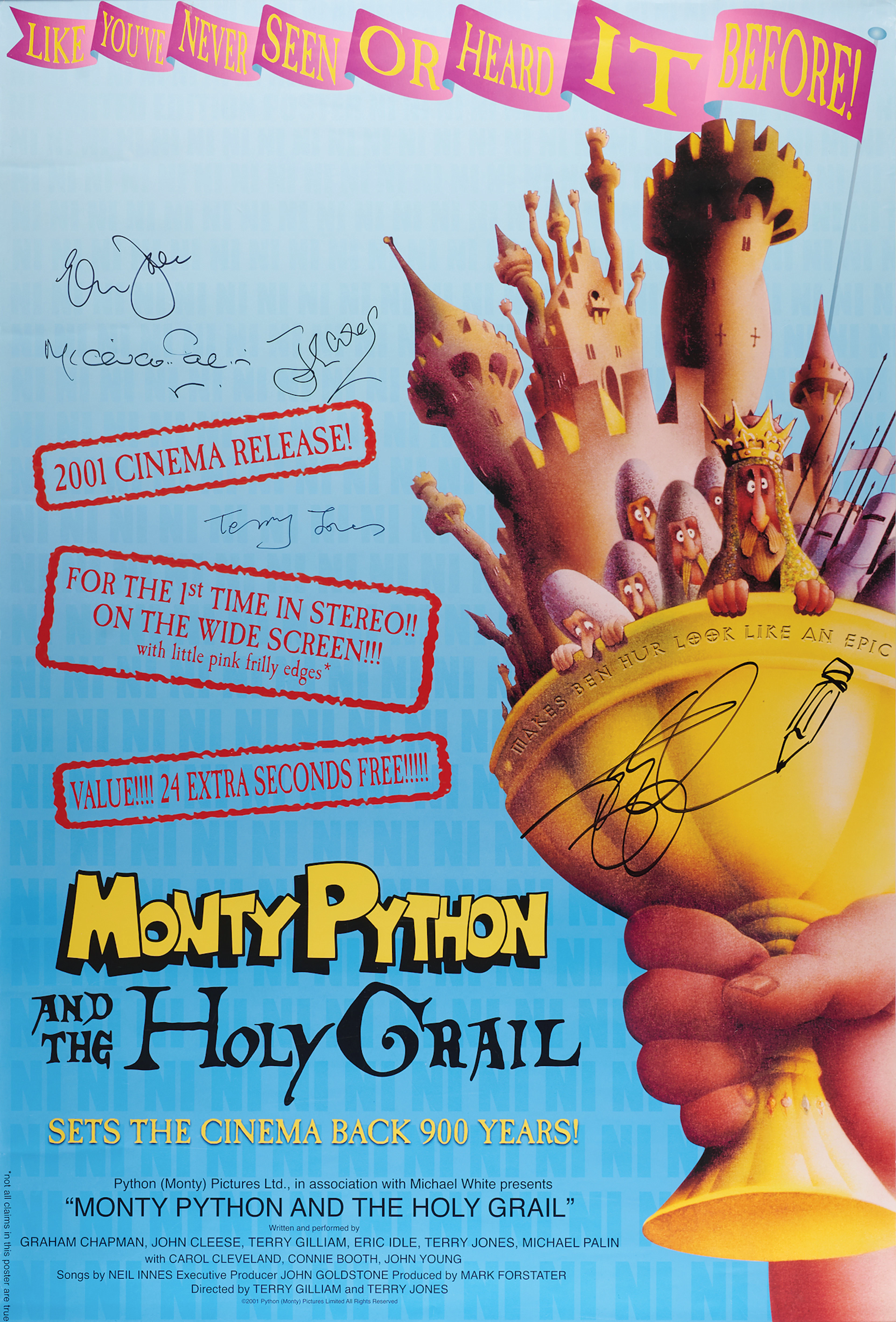 Monty Python Multi-Signed Movie Poster - Monty Python and the Holy