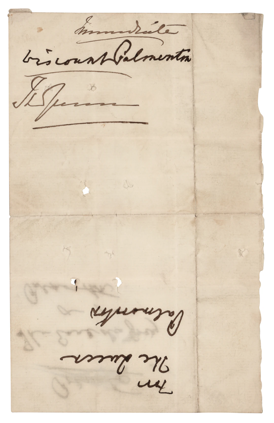 Queen Victoria and Viscount Palmerston Signatures