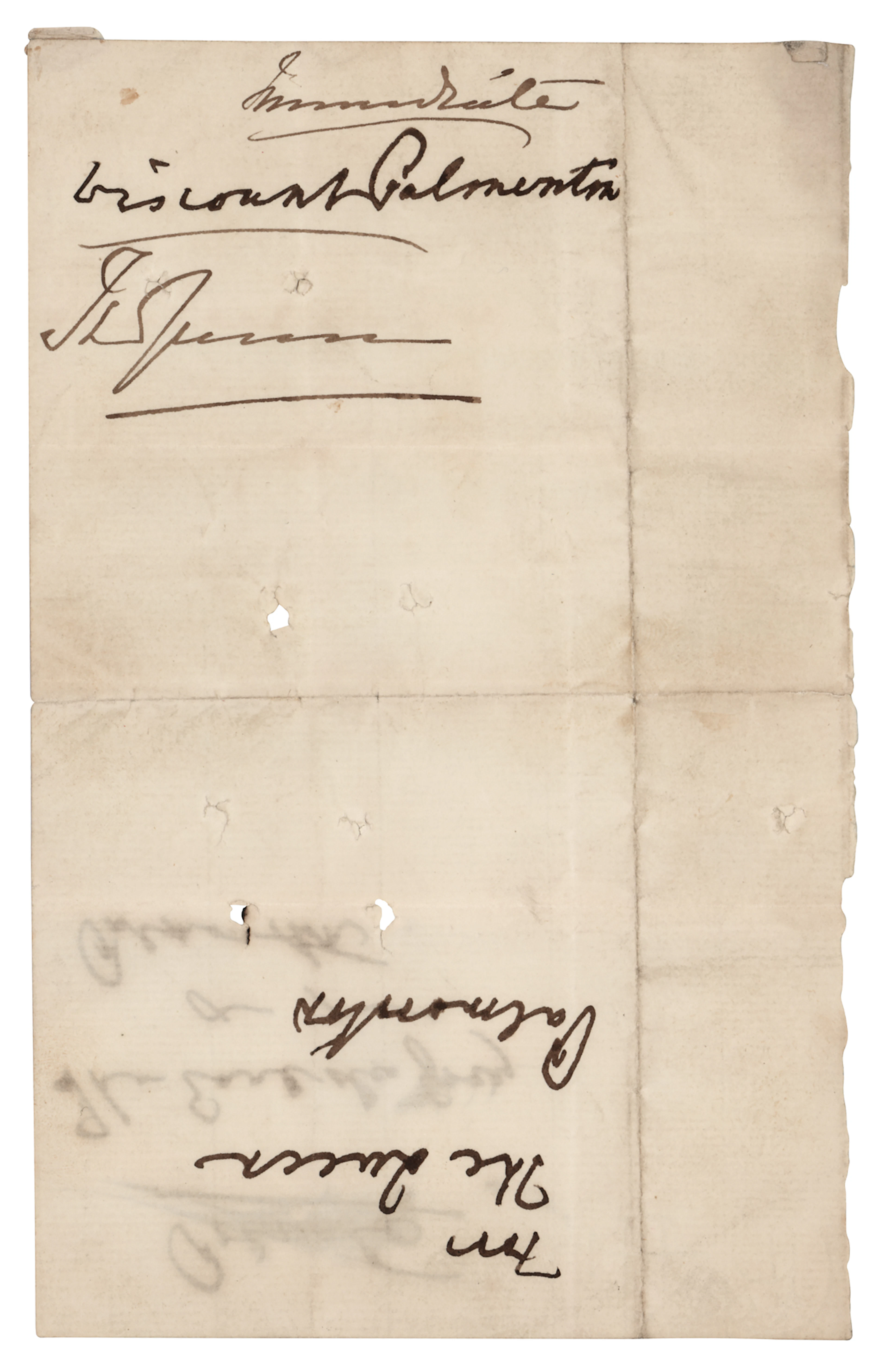 Queen Victoria and Viscount Palmerston Signatures