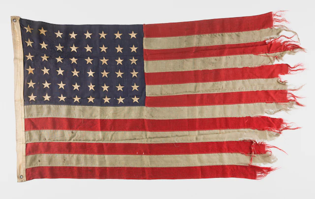 Normandy Invasion Flag from USS LST-176 - 48-Star American Flag with