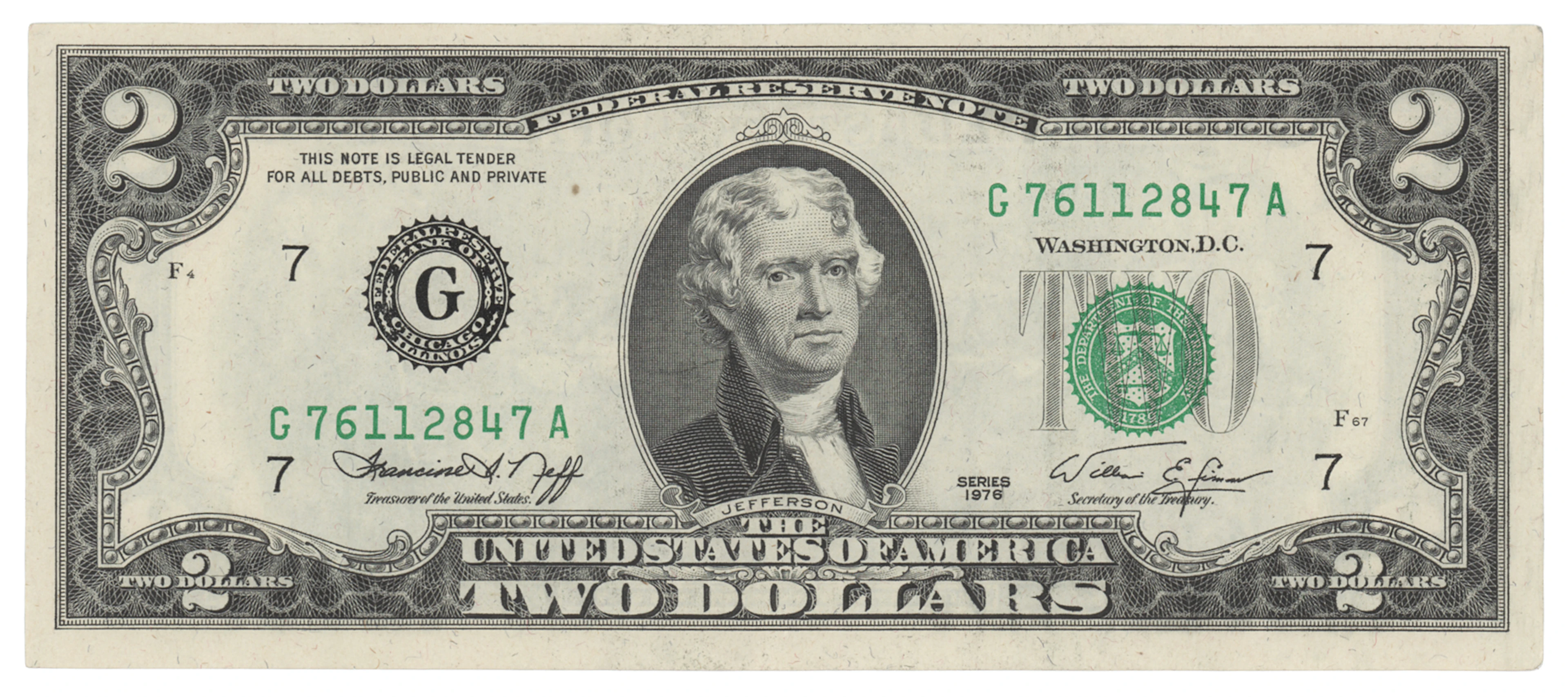 Blue Origin NS-13 Flown $2 Dollar Bill