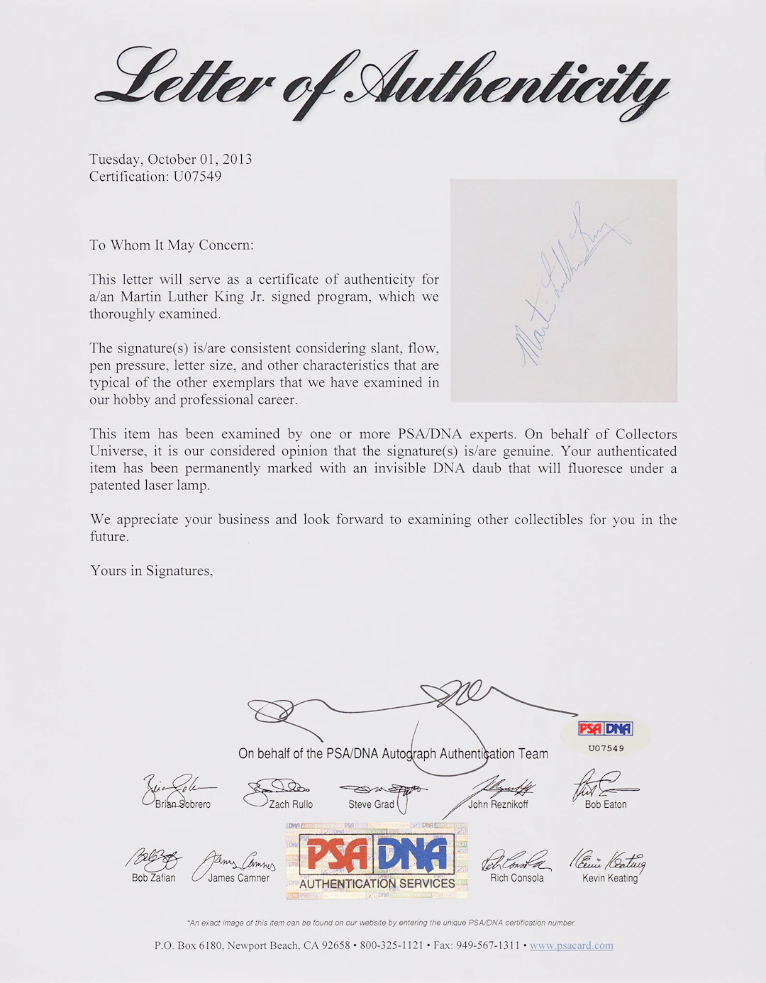 Martin Luther King, Jr. Signed Program for His 1966 Bridgeport Civil