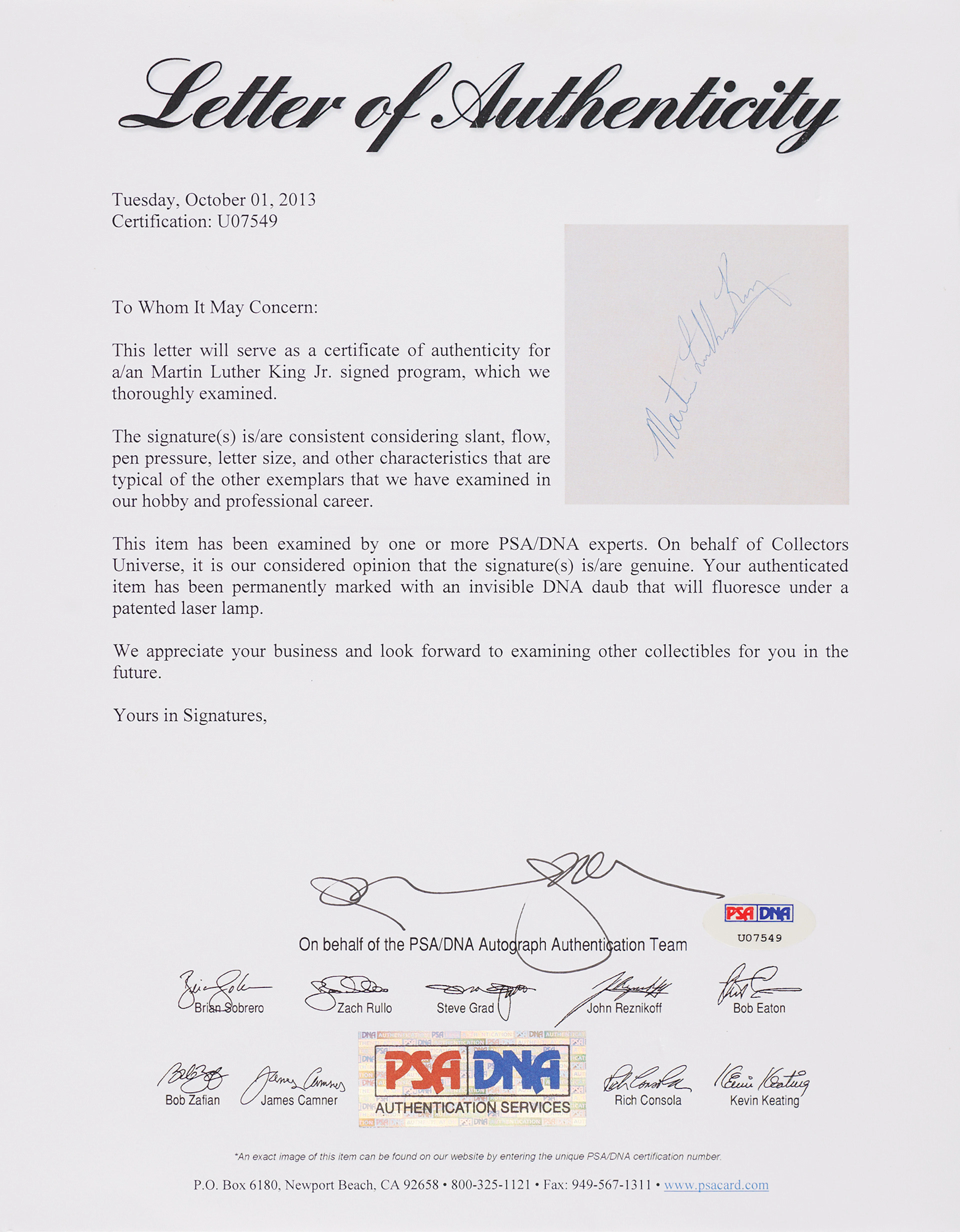 Martin Luther King, Jr. Signed Program for His 1966 Bridgeport Civil