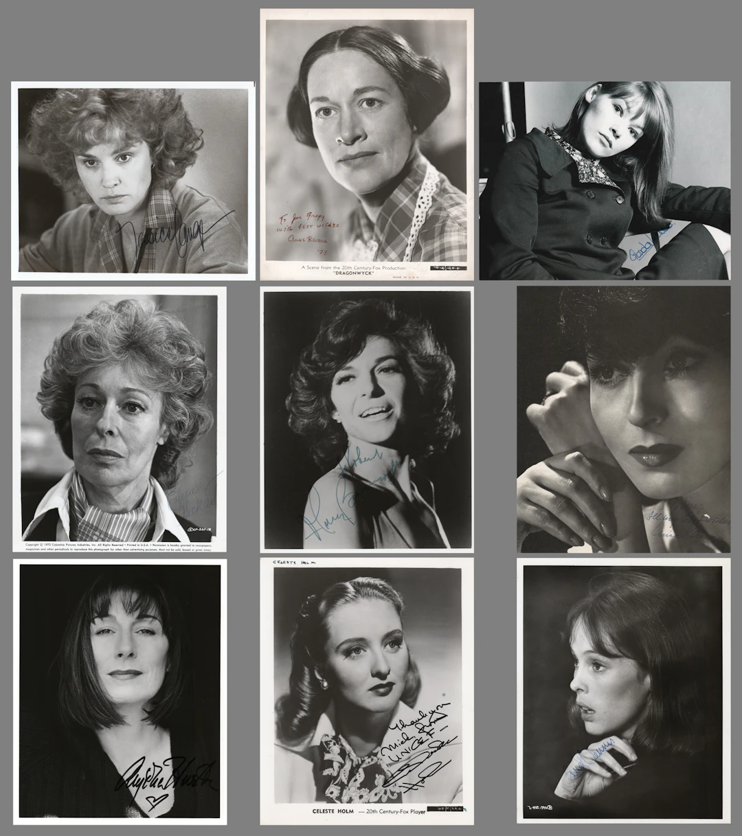 Academy Award-Winning Actresses (9) Signed Photographs with Bancroft