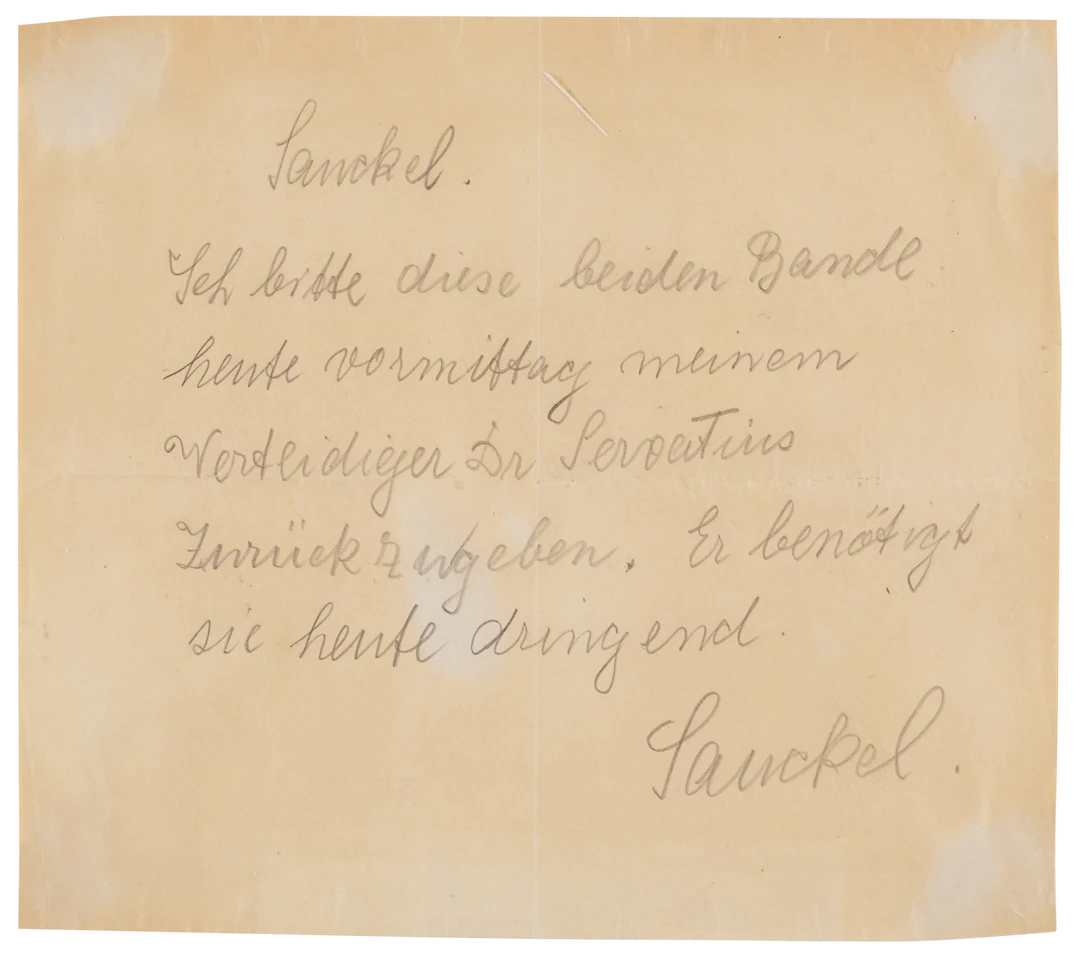 Fritz Sauckel Autograph Letter Signed at Nuremberg, Requesting Volumes