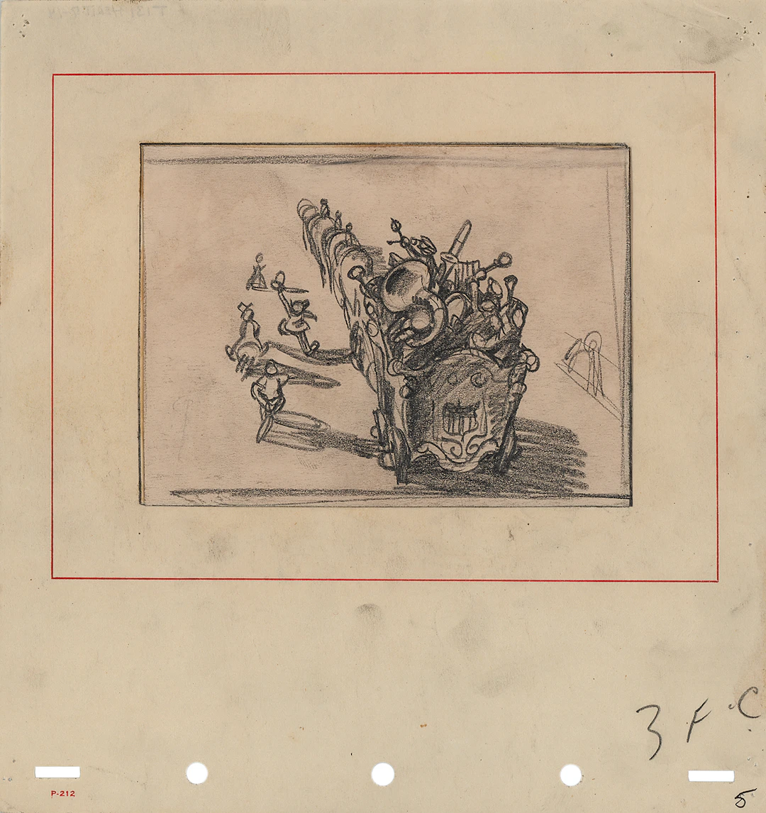 Circus Band concept storyboard drawing from Dumbo