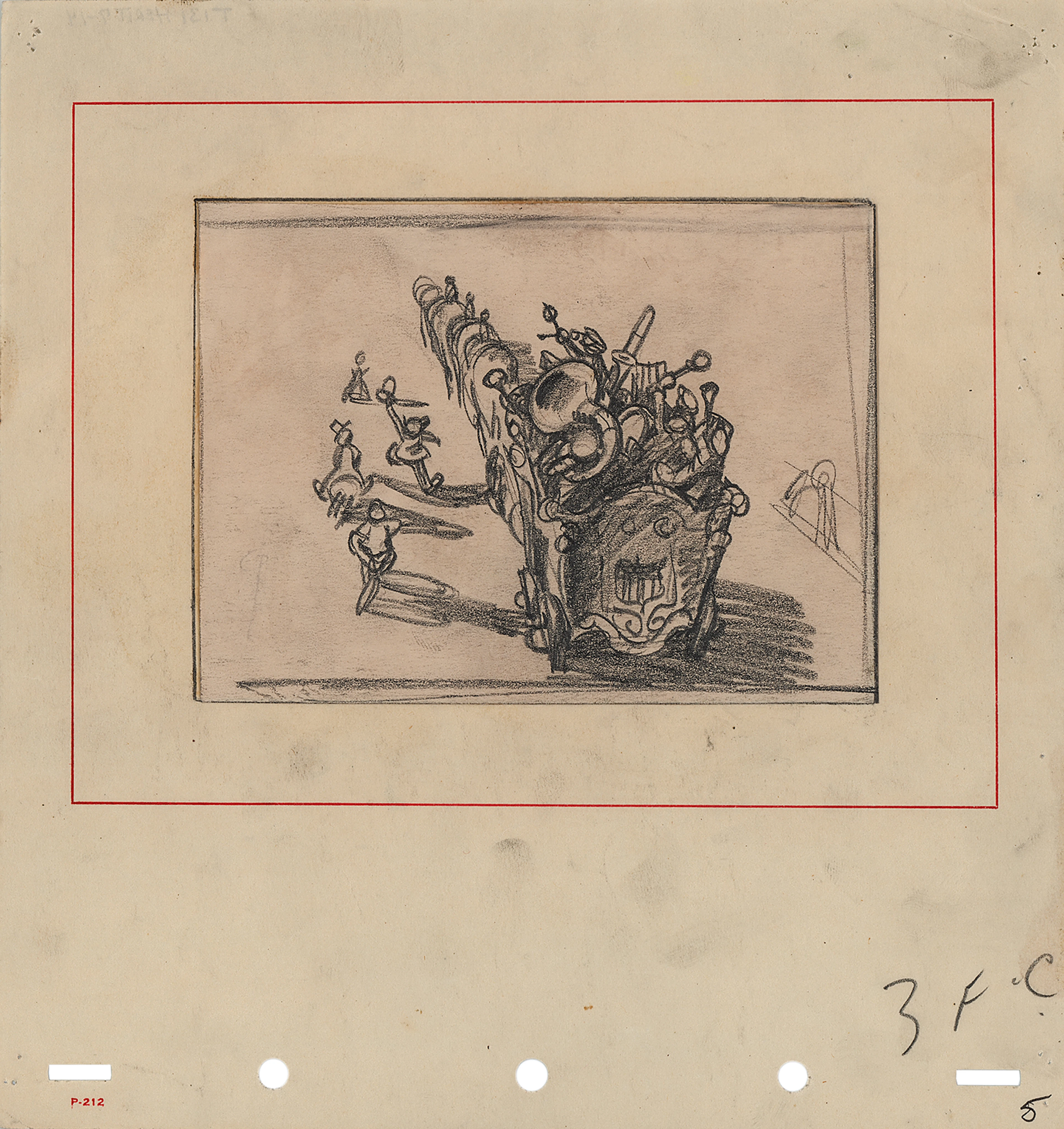 Circus Band concept storyboard drawing from Dumbo