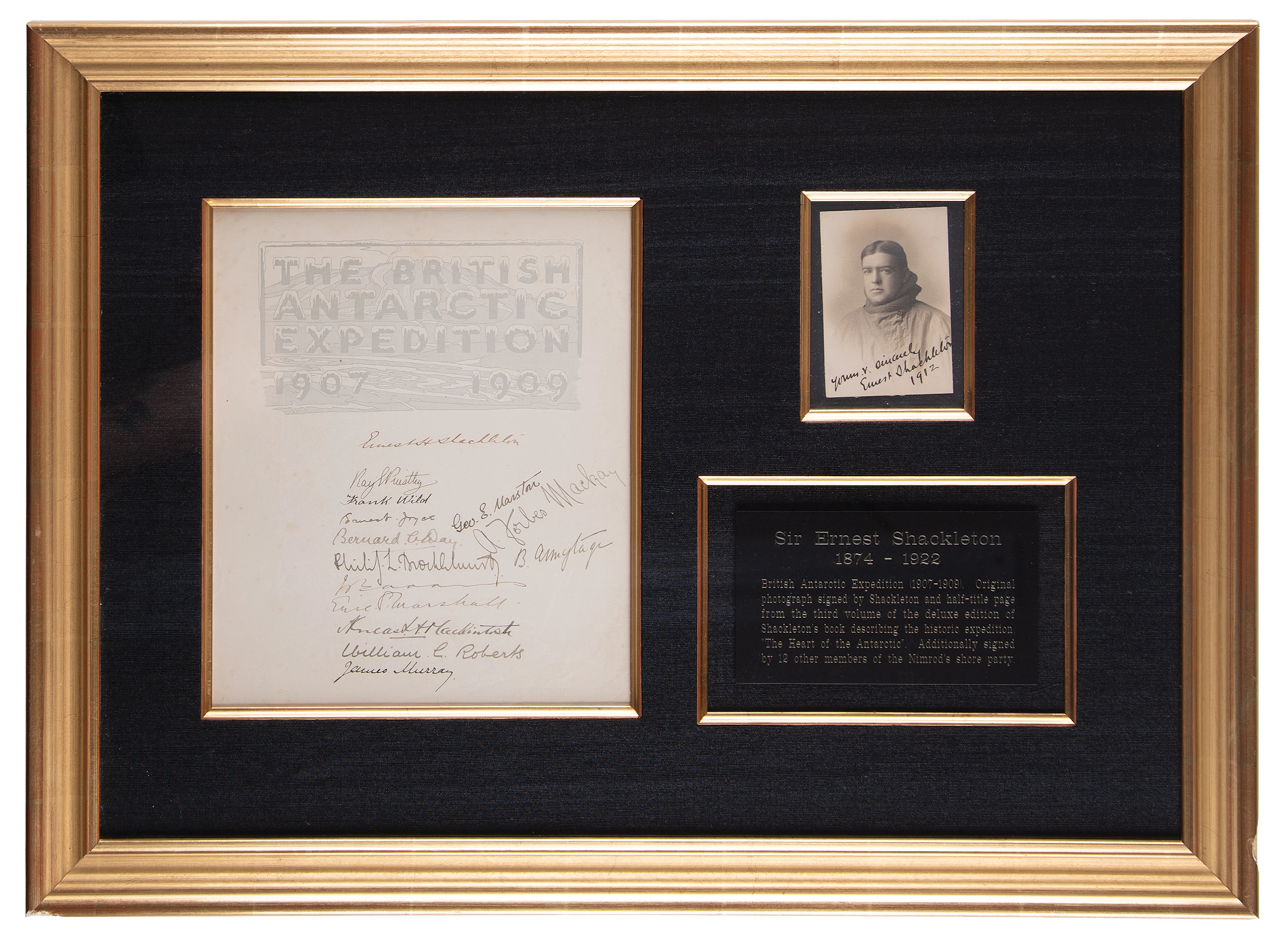 Ernest Shackleton Signed Photograph and British Antarctic Expedition