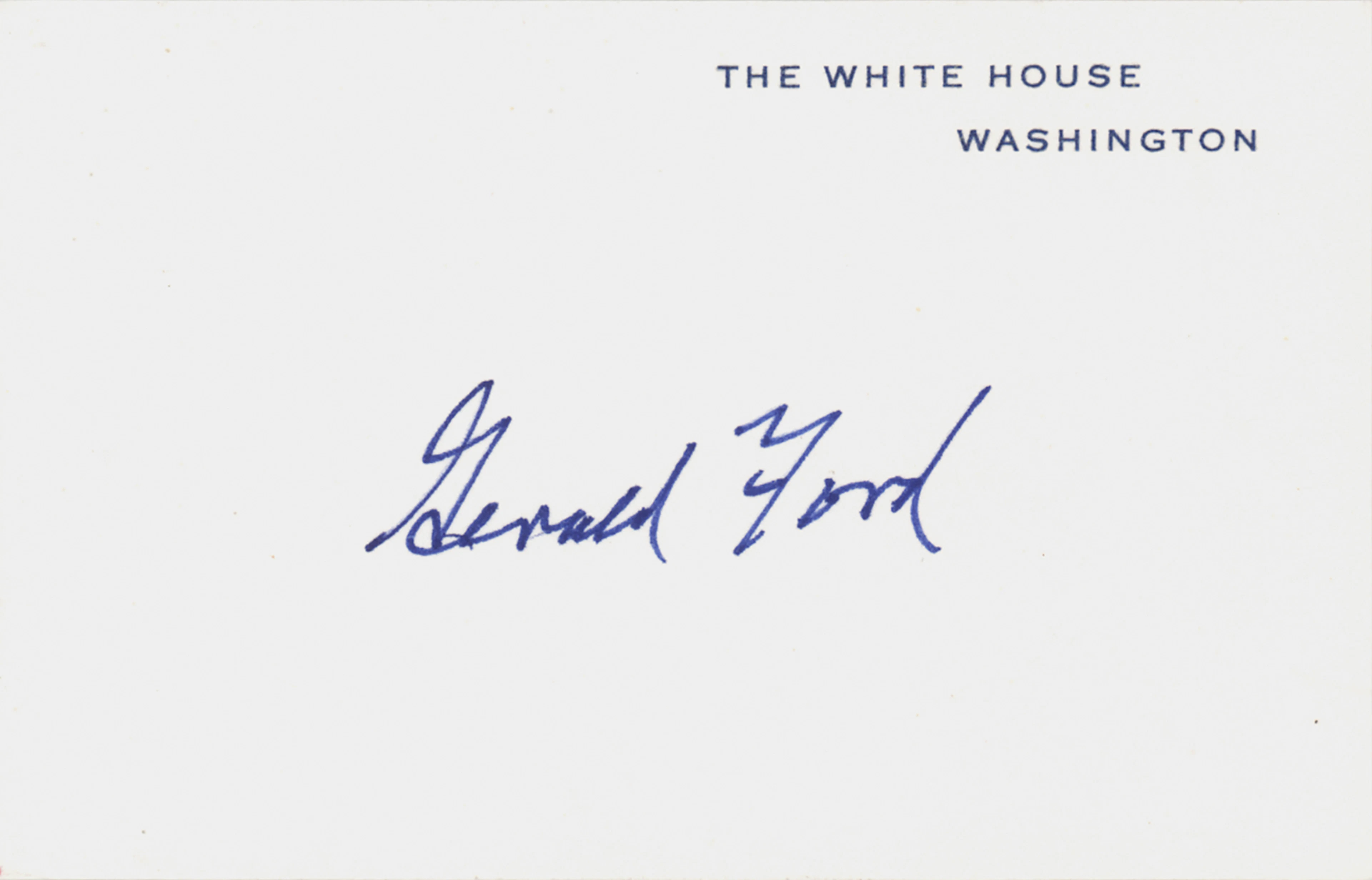 Gerald Ford Signed White House Card