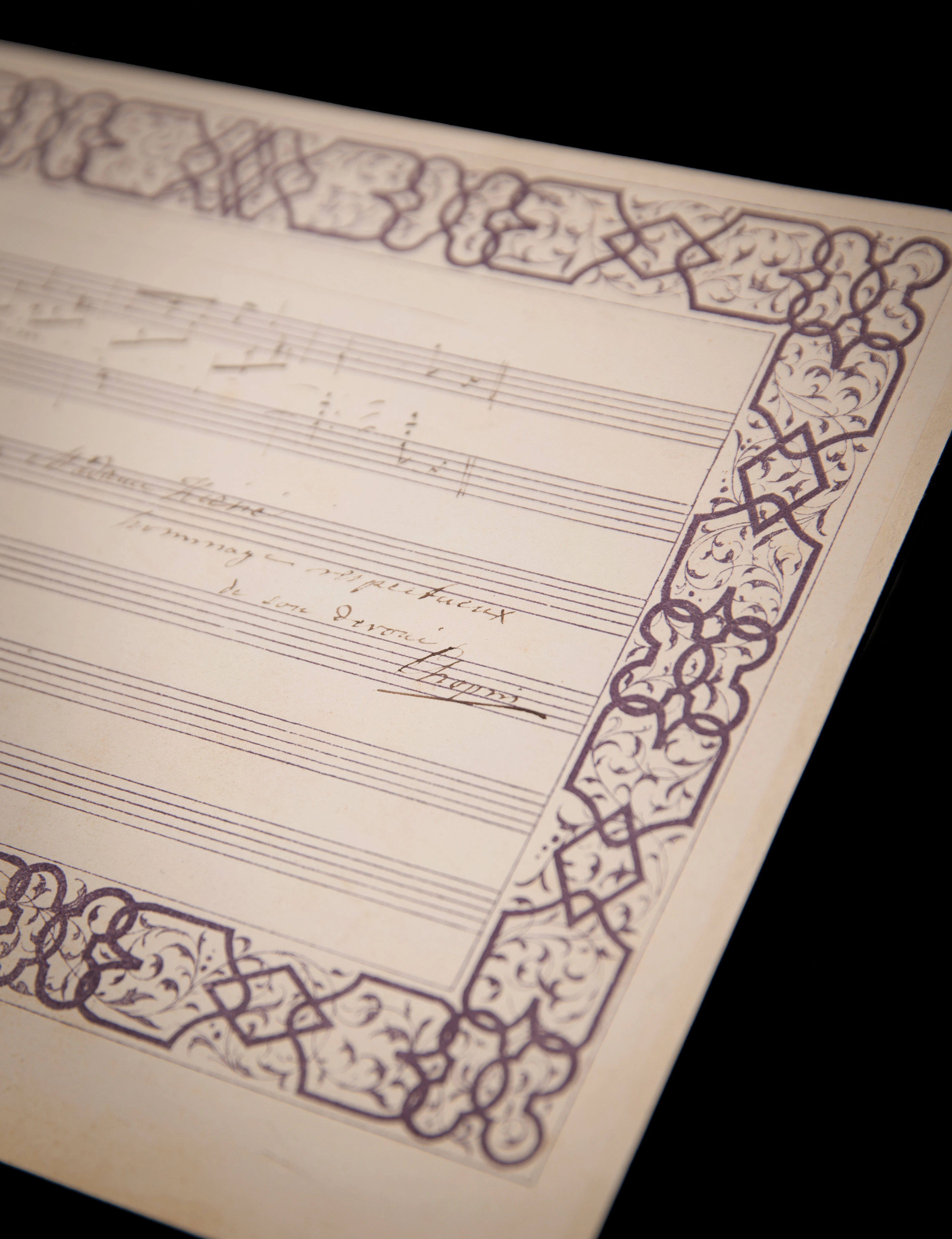 Frederic Chopin Autograph Musical Quotation Signed from the Polish