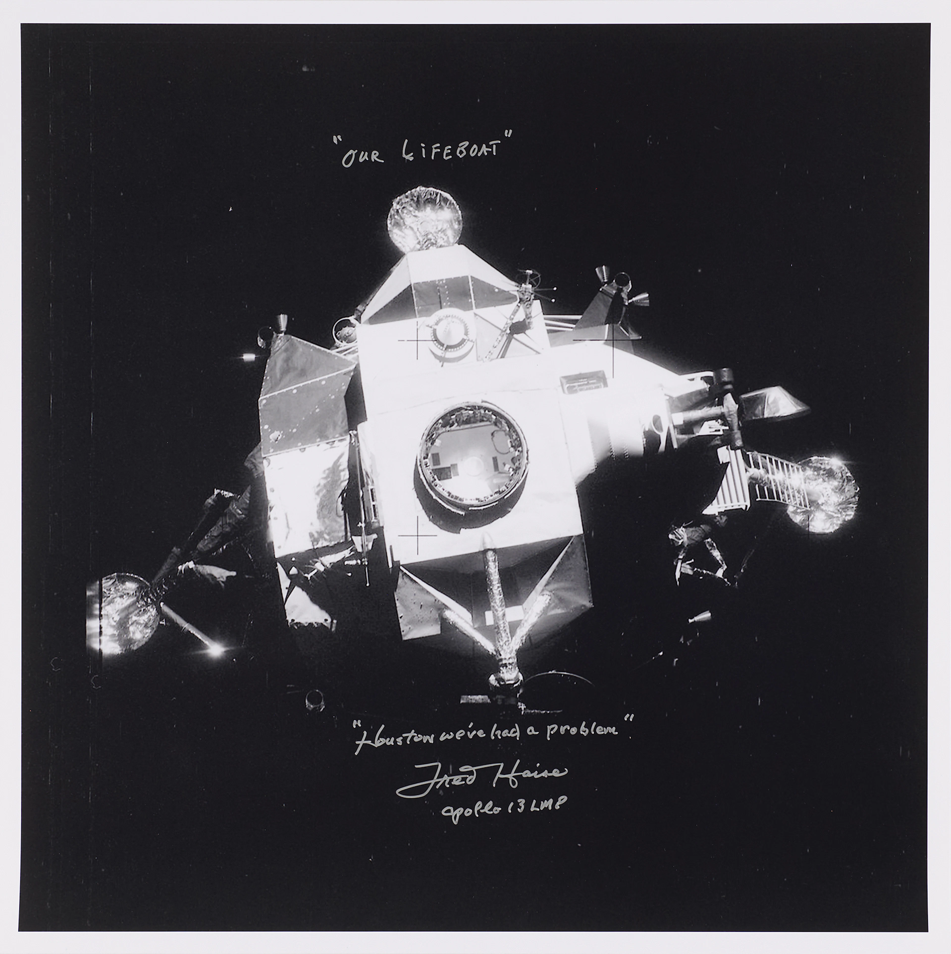Fred Haise Oversized Signed Photograph: "Houston we've had a problem"