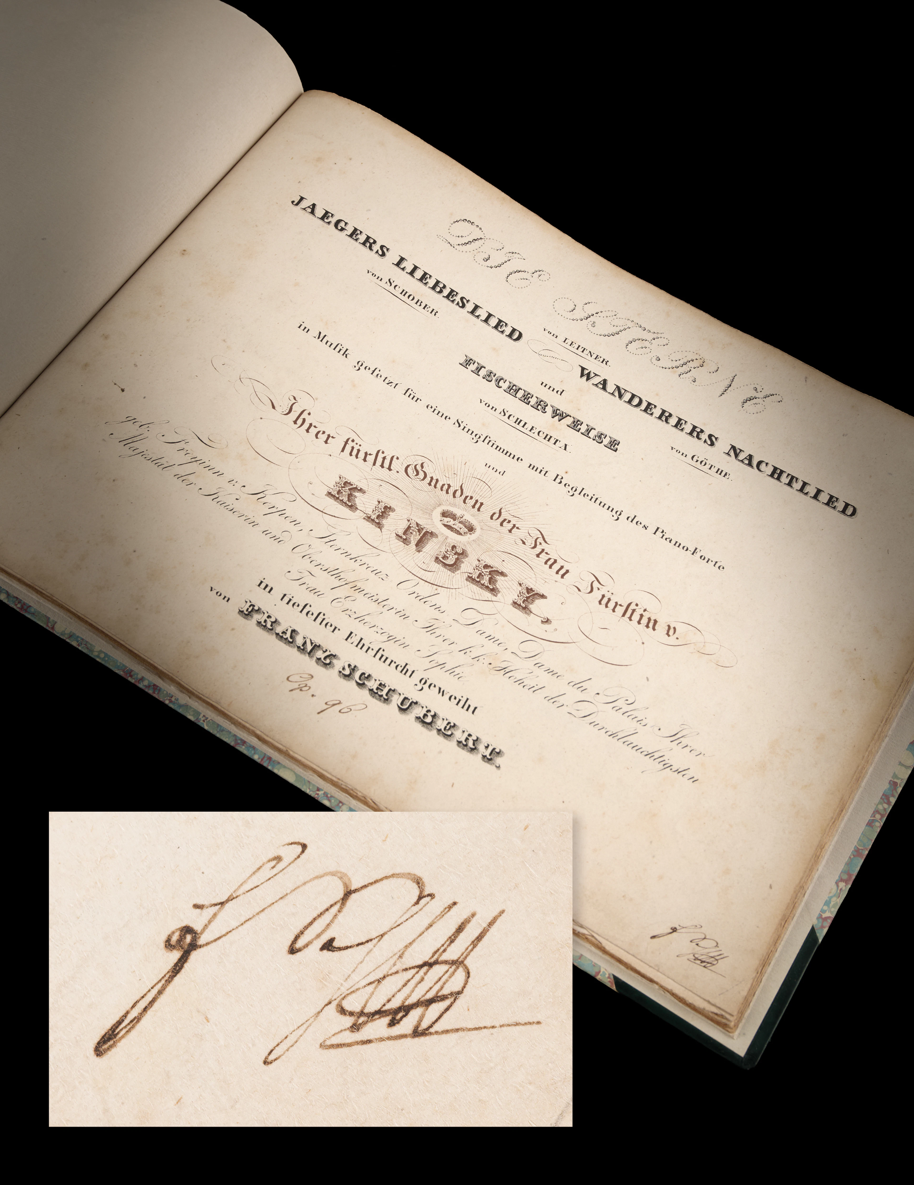 Franz Schubert Signed Sheet Music - Op. 96 'Die Sterne von Leitner'