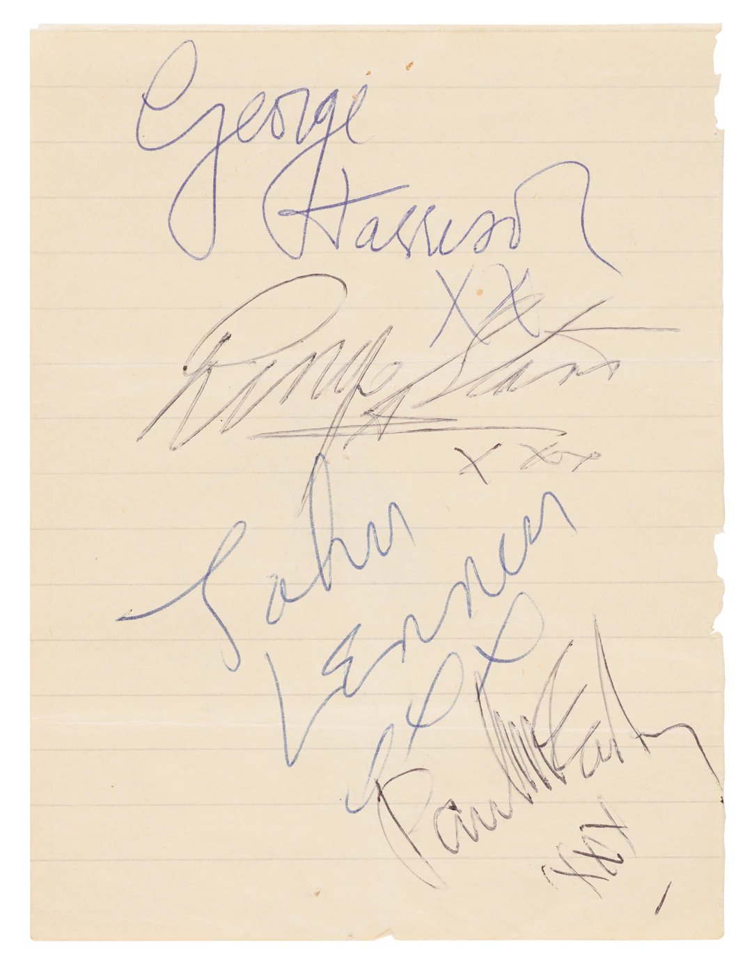 Beatles Signatures - Obtained Outside the Royal Pier Hotel in Great