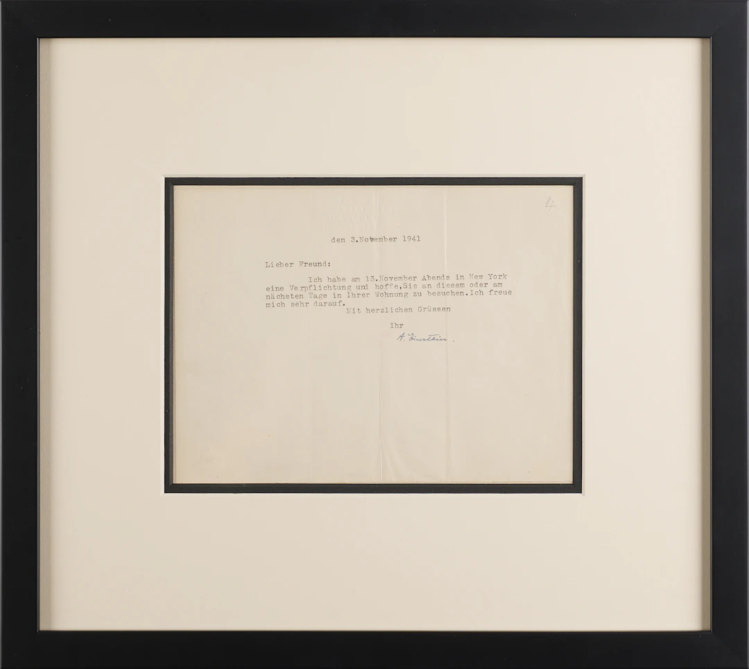 Albert Einstein Typed Letter Signed, arranging a New York City Visit