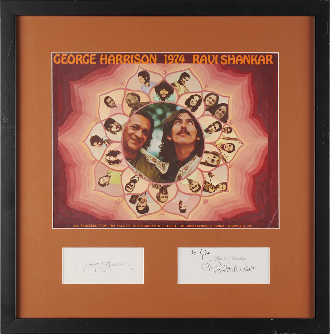 Beatles: George Harrison and Ravi Shankar Signatures